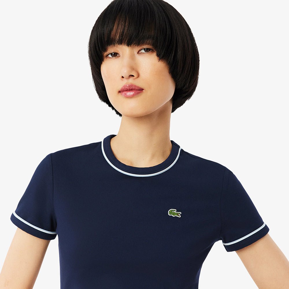 חולצת טישירט קצרה לקוסט Contrast Trim Jersey נשים