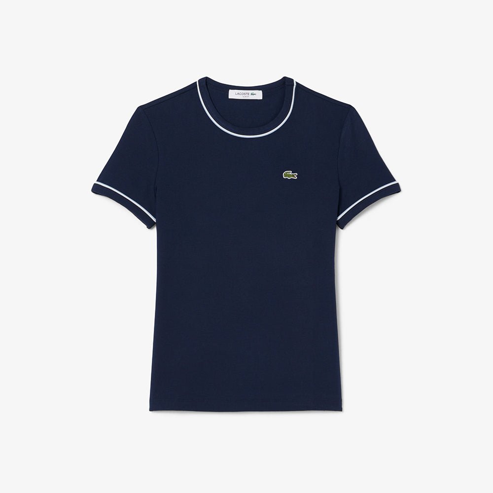 חולצת טישירט קצרה לקוסט Contrast Trim Jersey נשים