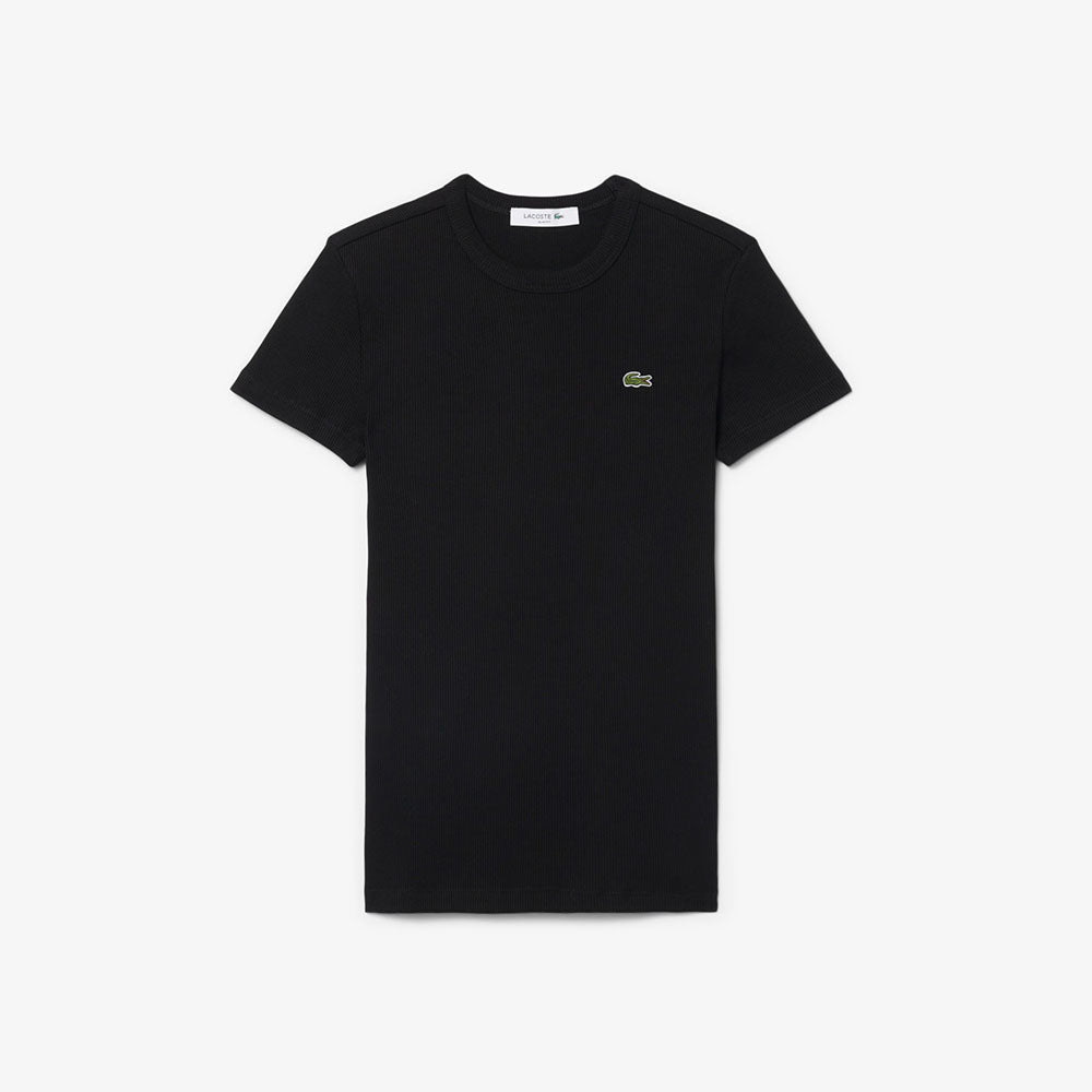 חולצת טישירט קצרה לקוסט Slim Fit Ribbed Cotton נשים