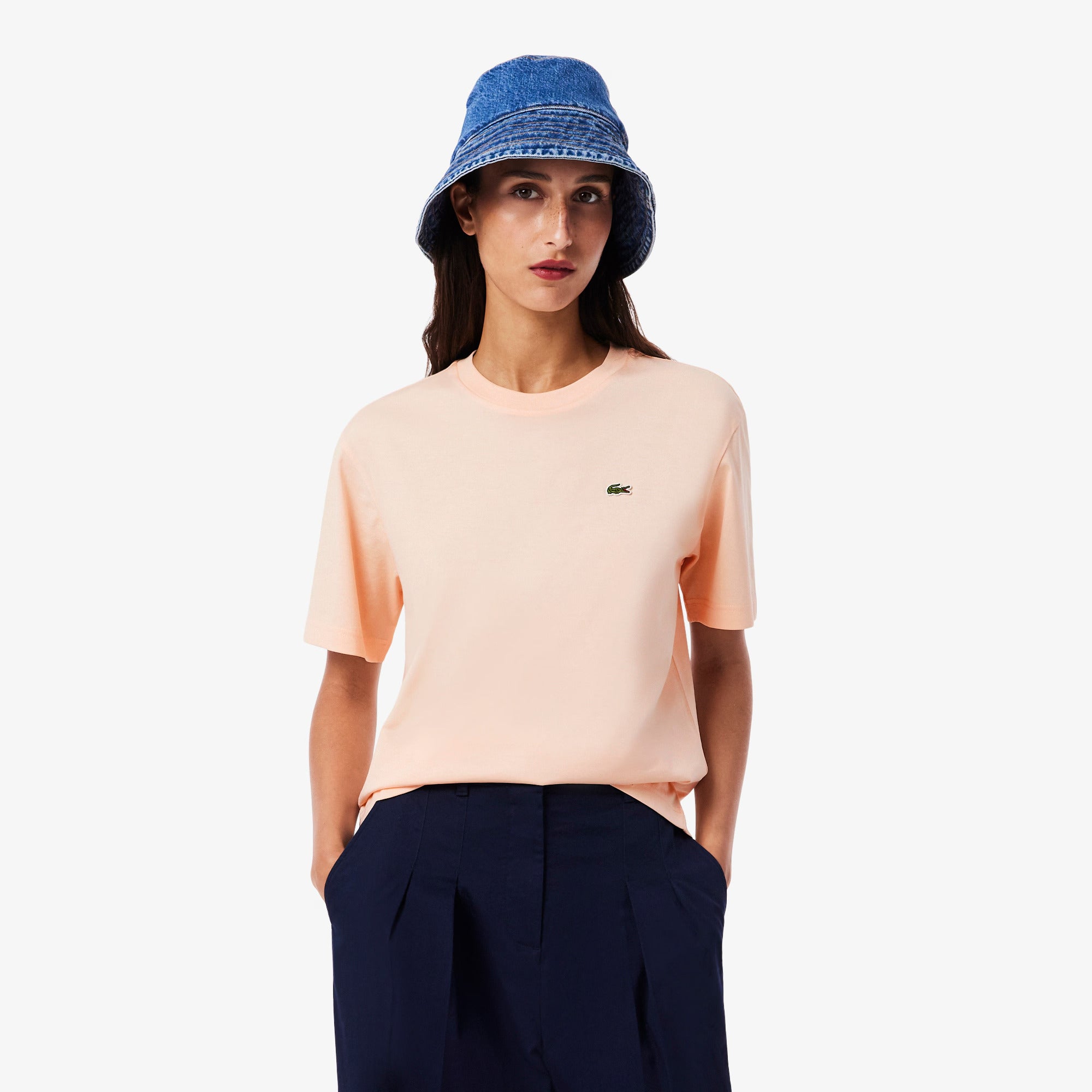 חולצת טישירט קצרה לקוסט Relaxed Fit Soft Cotton נשים