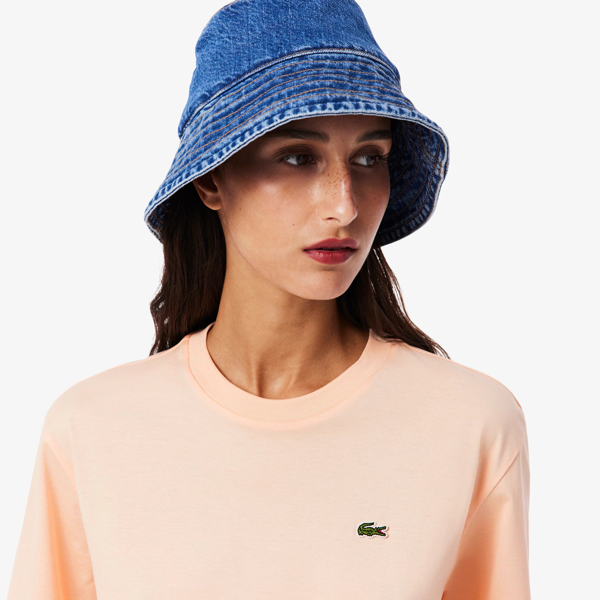 חולצת טישירט קצרה לקוסט Relaxed Fit Soft Cotton נשים