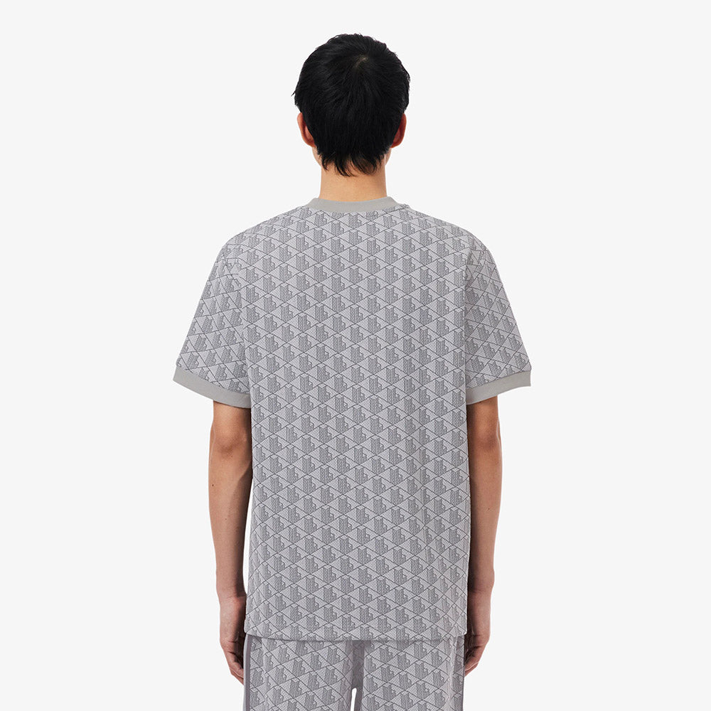 חולצת טישירט קצרה לקוסט Monogram Jacquard גברים