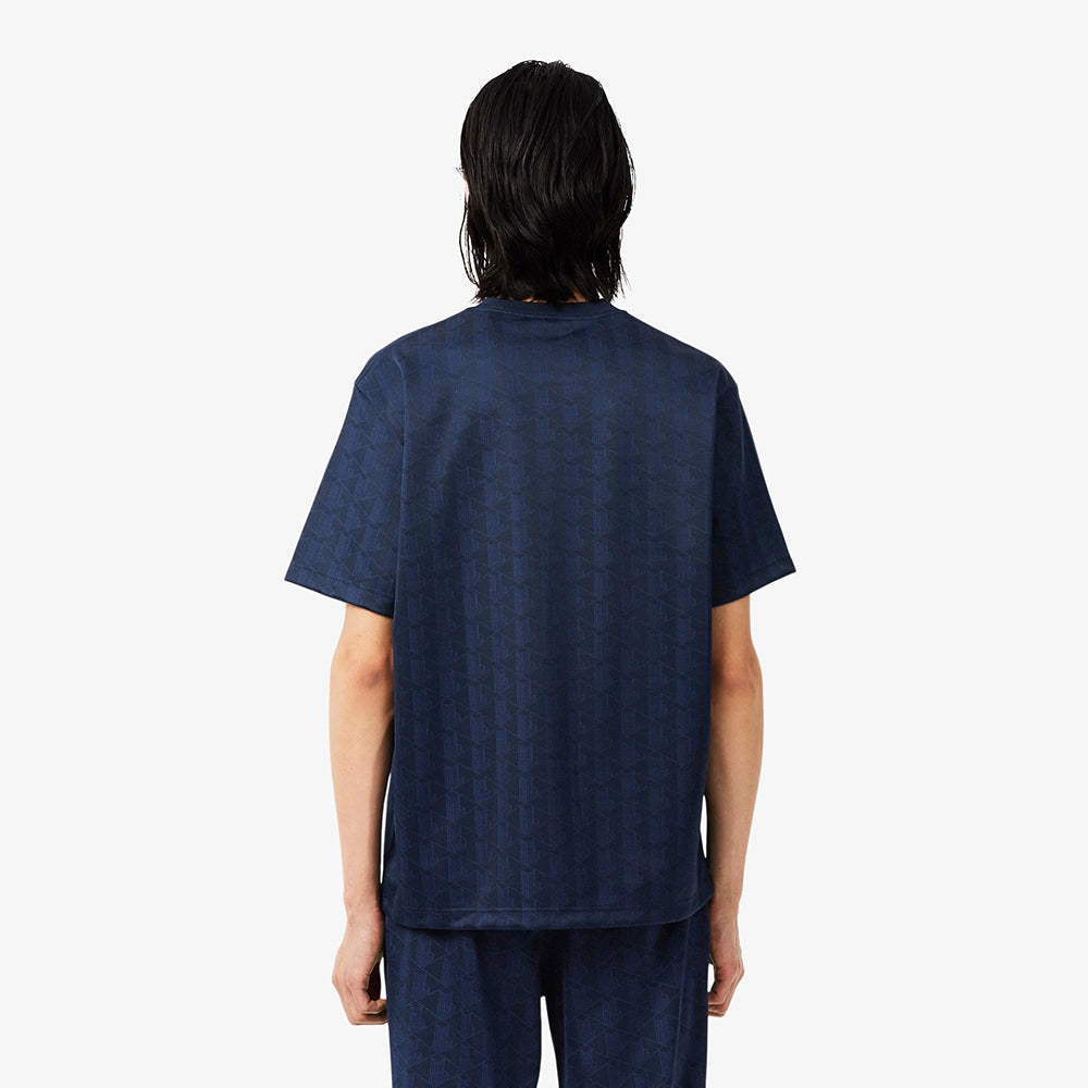 חולצת טישירט קצרה לקוסט Monogram Jacquard גברים