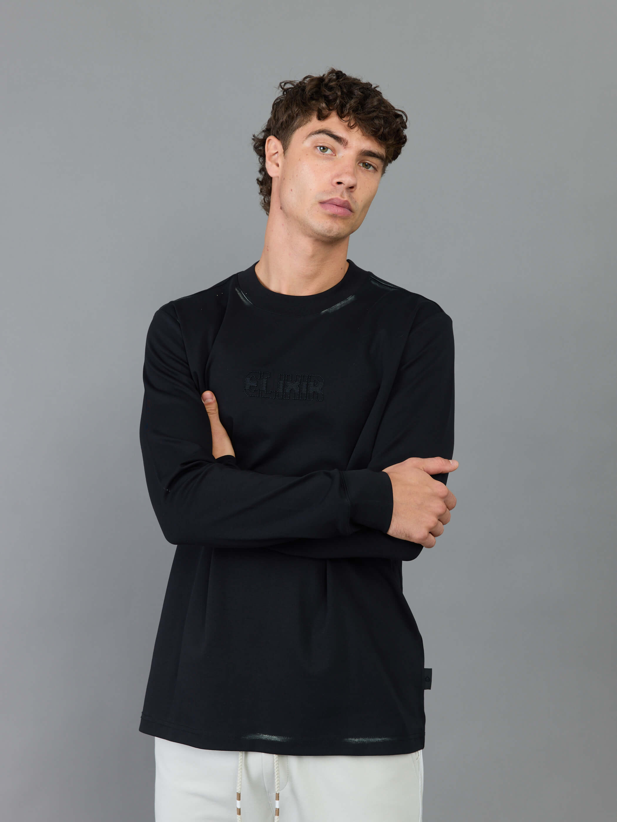 חולצת טישירט ארוכה אליקסיר Center Logo גברים