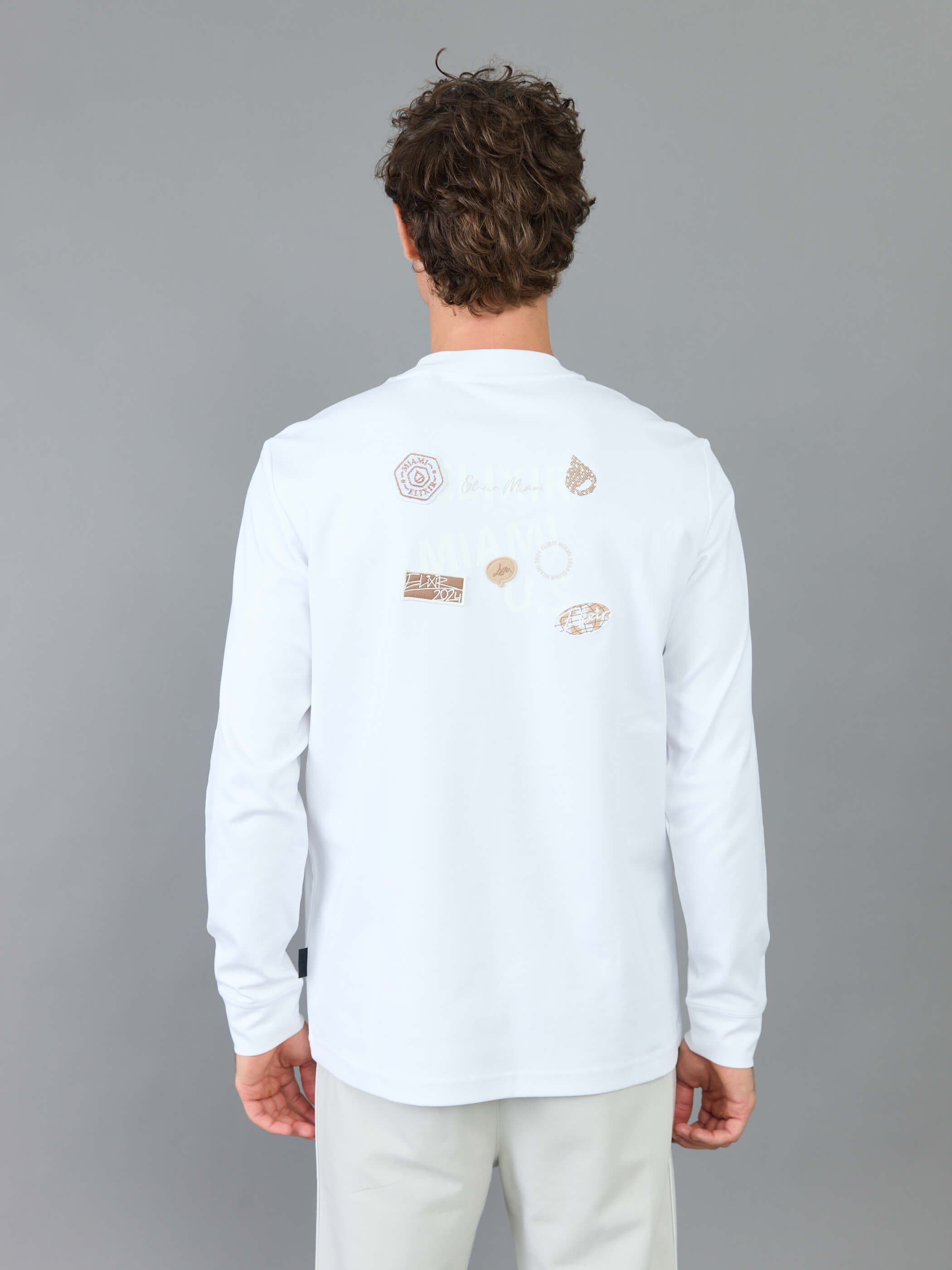 חולצת טישירט ארוכה אליקסיר Back Patches גברים