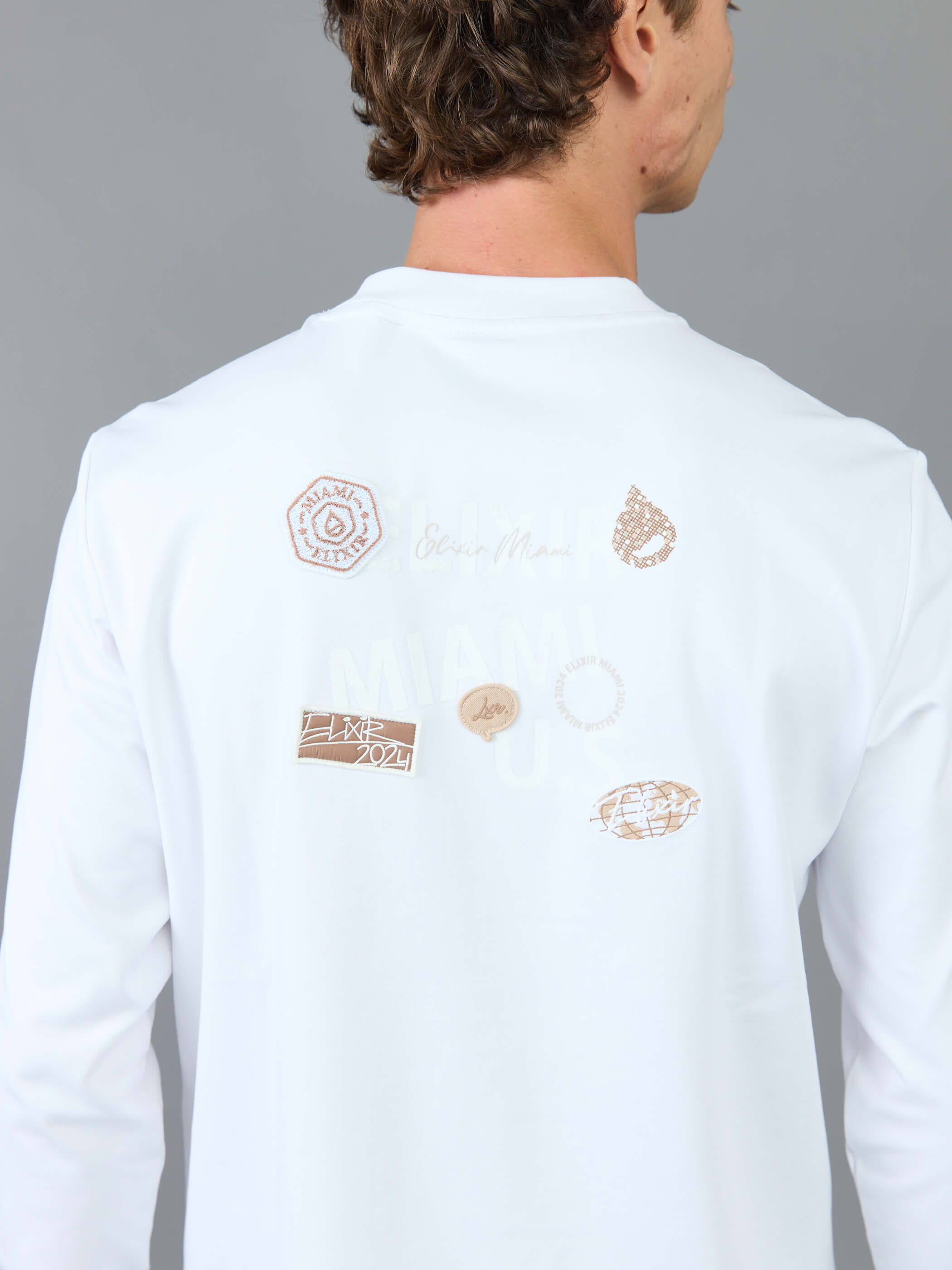 חולצת טישירט ארוכה אליקסיר Back Patches גברים