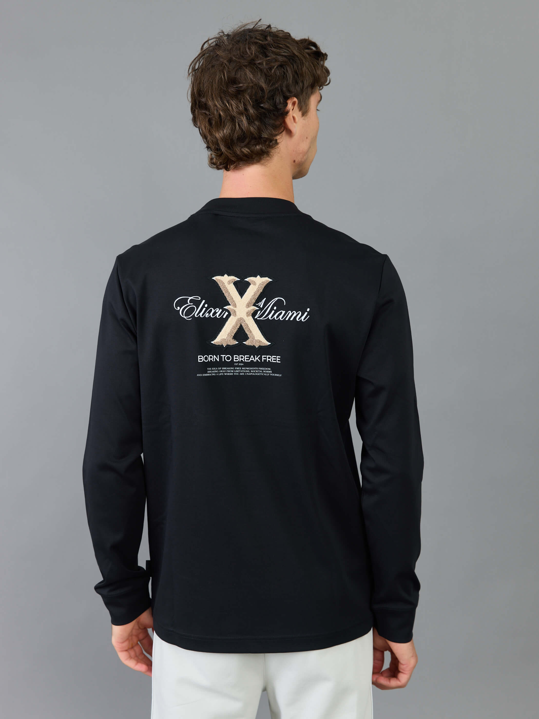 חולצת טישירט ארוכה אליקסיר Back X גברים