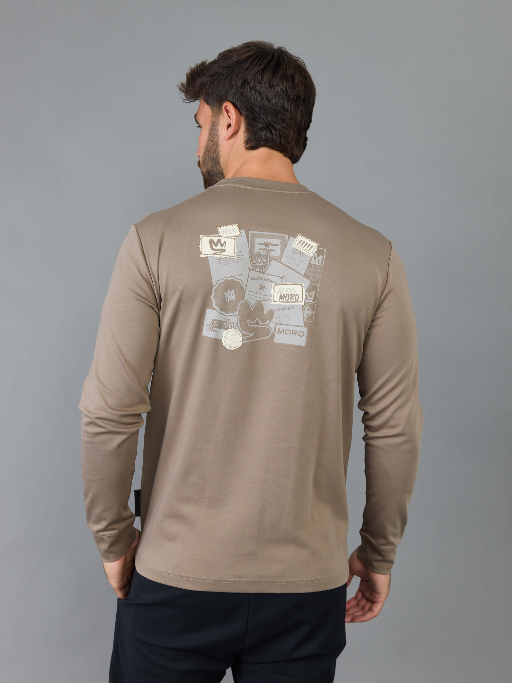 חולצת טישירט ארוכה אלדו מורו Back Patches גברים