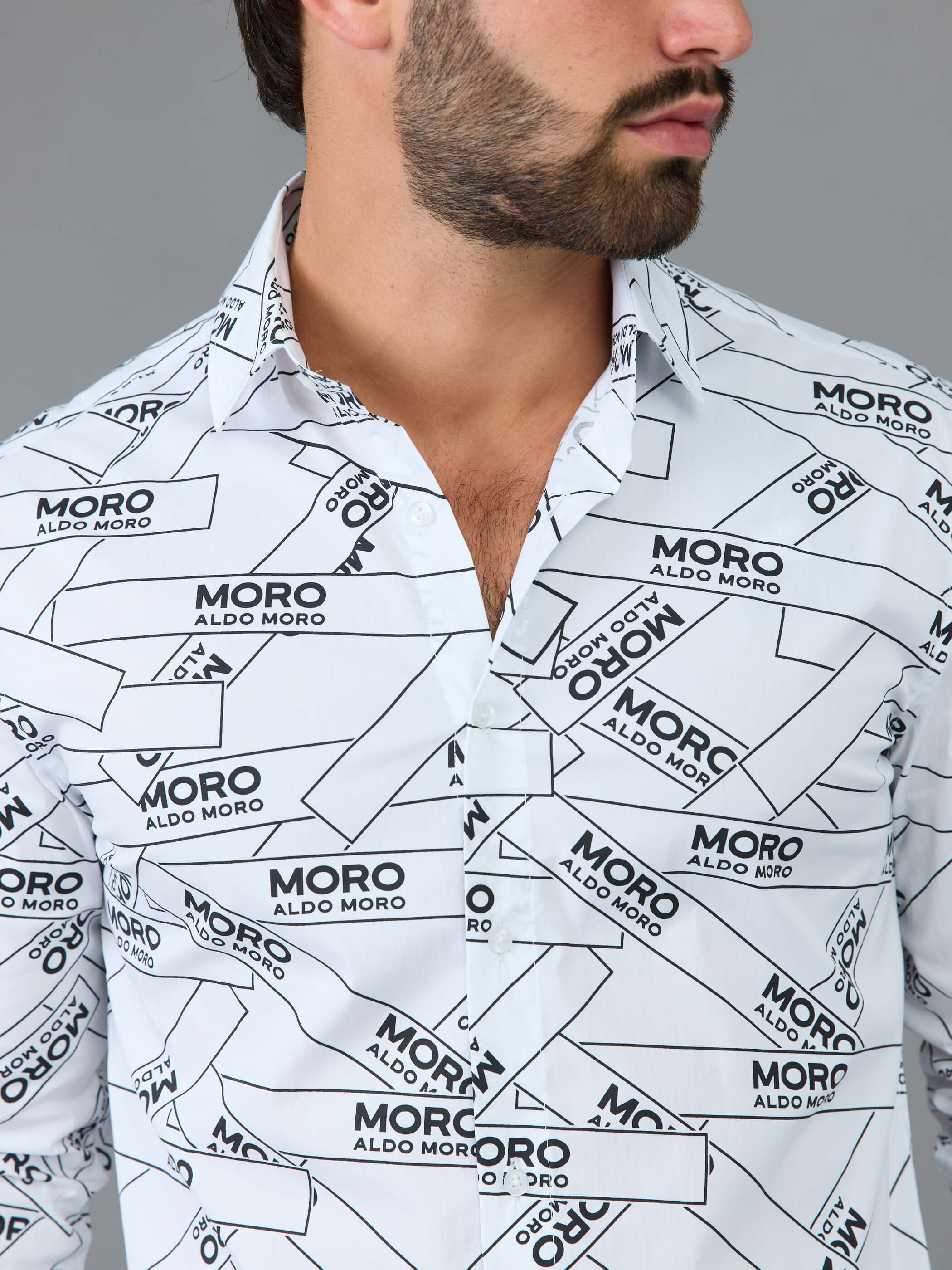 חולצה מכופתרת אלדו מורו All Over Logo גברים