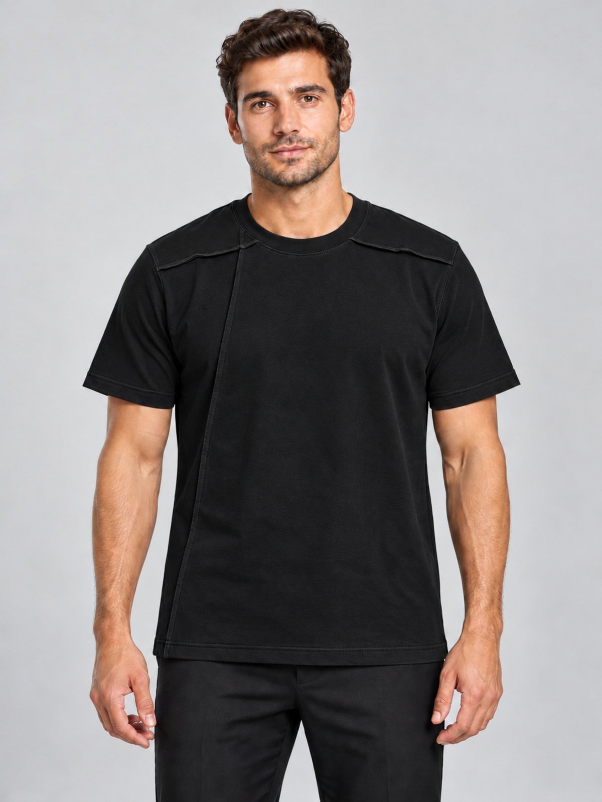 חולצת טישירט קצרה וויב Classic Oversize גברים - vib-VB26160-101-XS