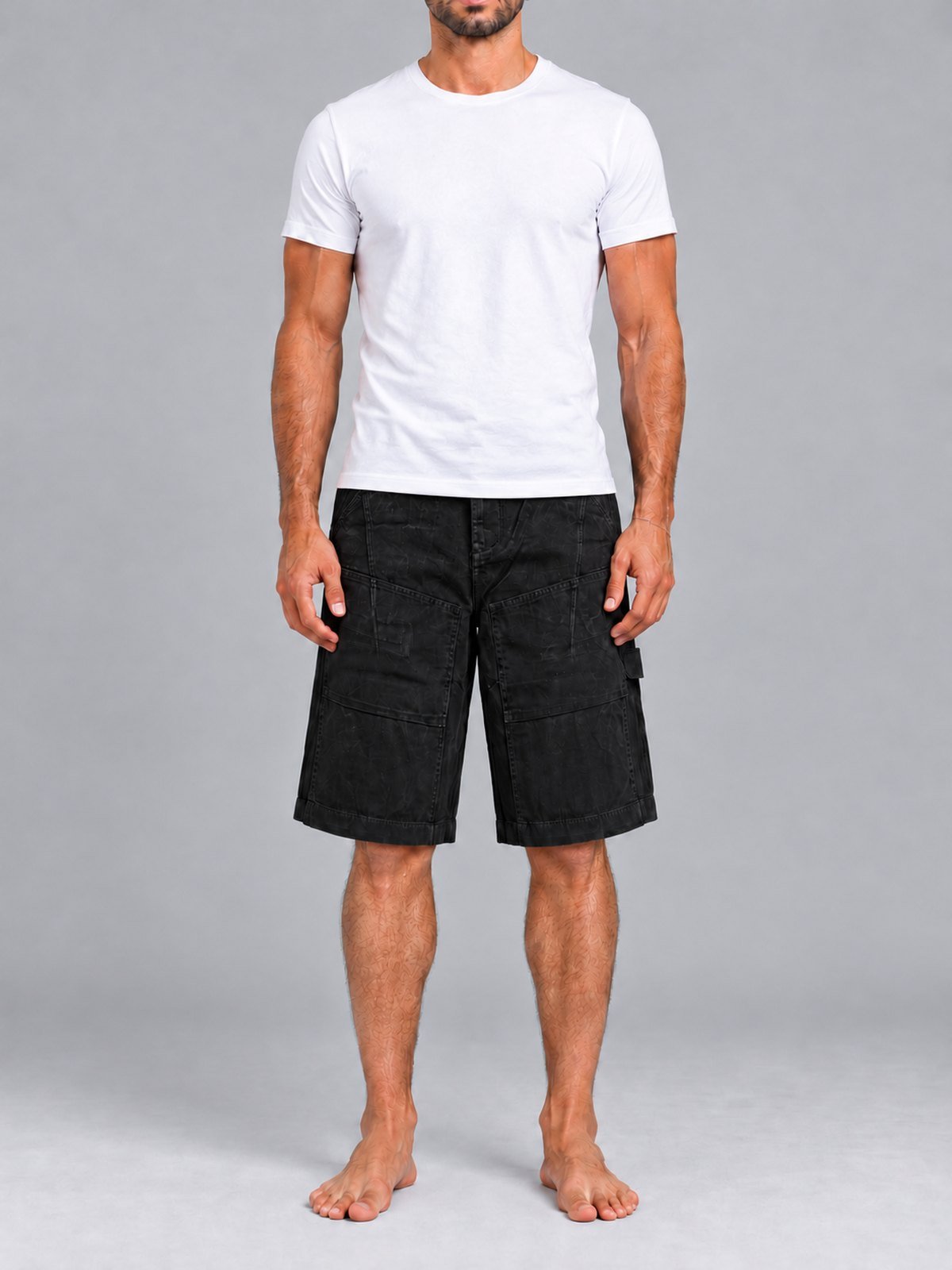 מכנס קצר וויב Classic Oversize Cargo גברים - vib-VB26504-101-XS