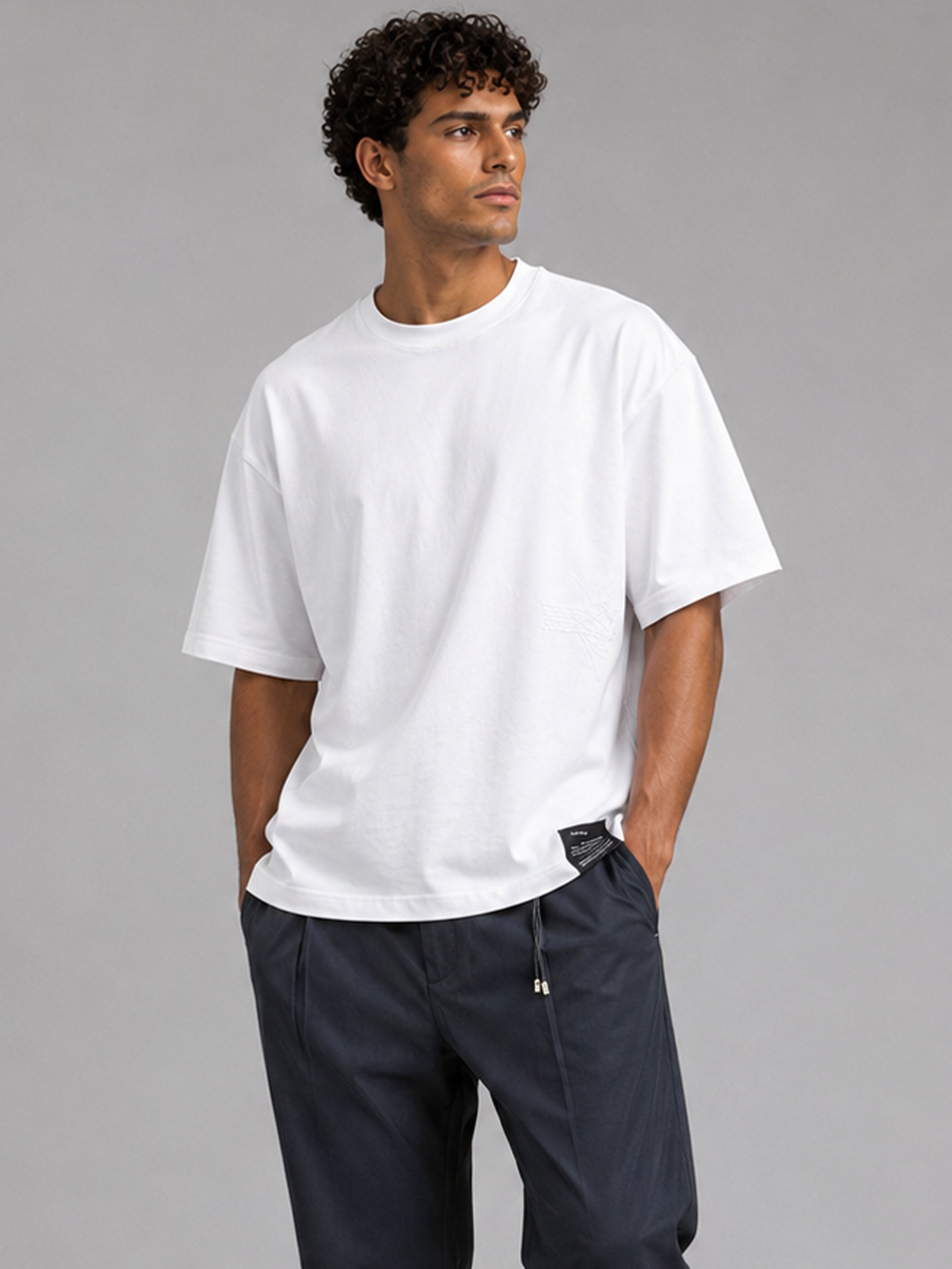 חולצת טישירט קצרה וויב Over Shirt Label גברים