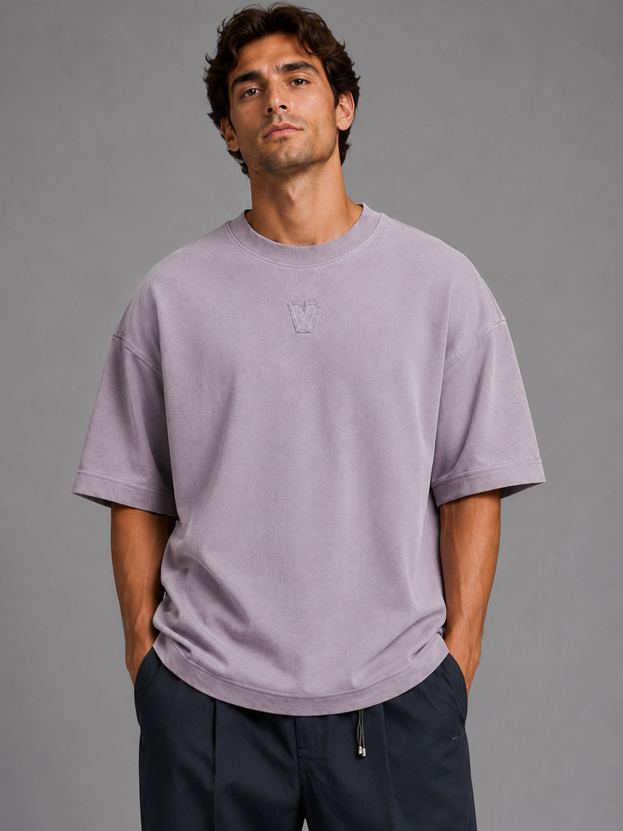 חולצת טישירט קצרה וויב Over Shirt V Logo גברים