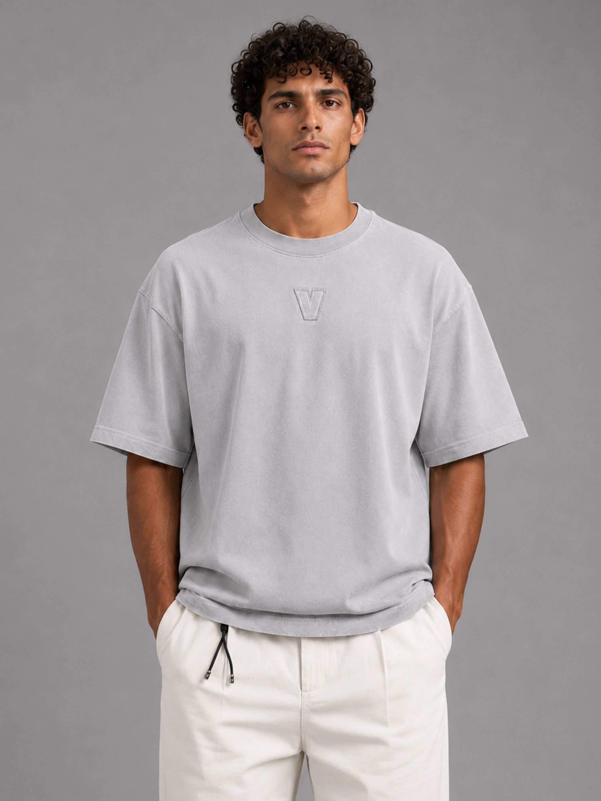 חולצת טישירט קצרה וויב Over Shirt V Logo גברים