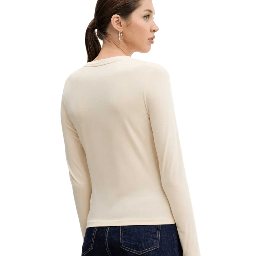 חולצת טישירט ארוכה Guess Slim Embroidered נשים