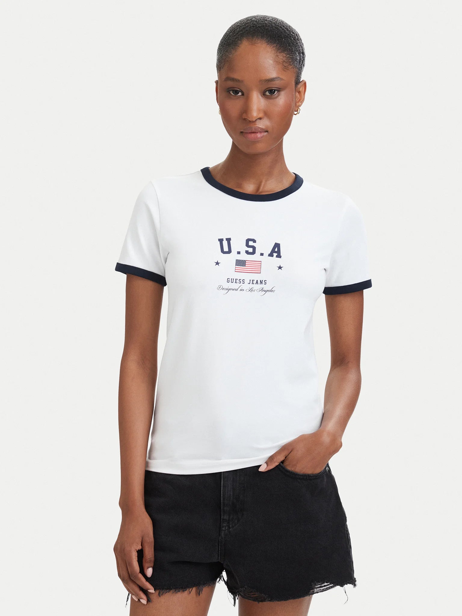 חולצת טישירט קצרה Guess World Cup Usa נשים
