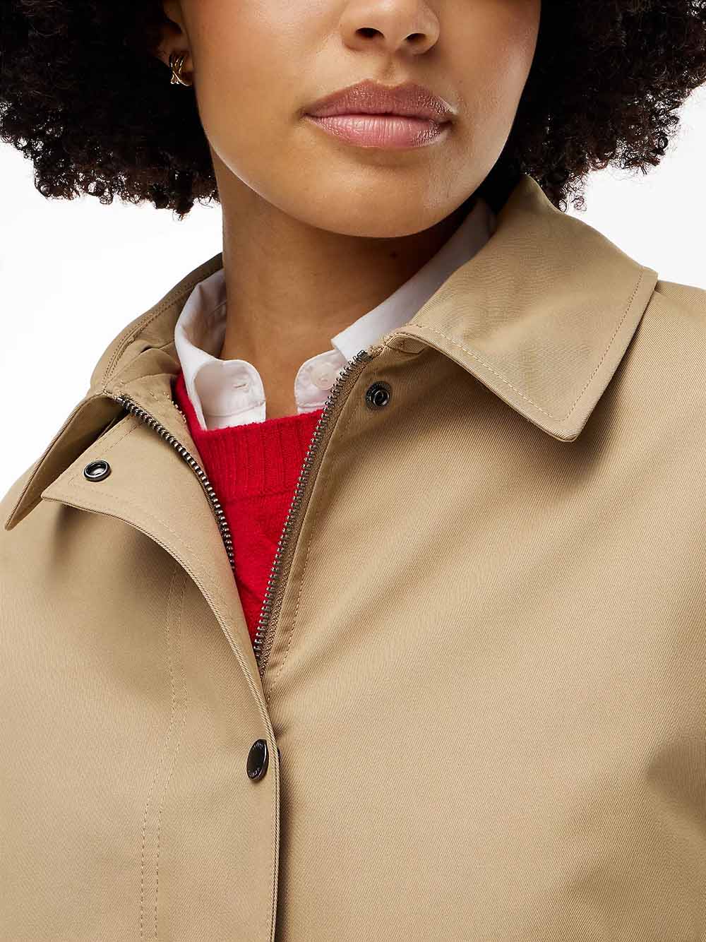 ג'קט טומי הילפיגר Faux Fur Collar Oversized Bomber נשים