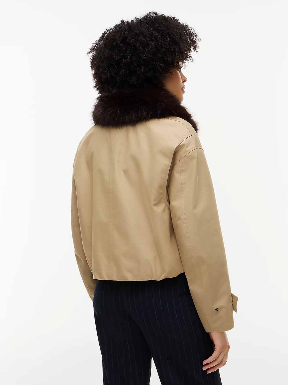 ג'קט טומי הילפיגר Faux Fur Collar Oversized Bomber נשים