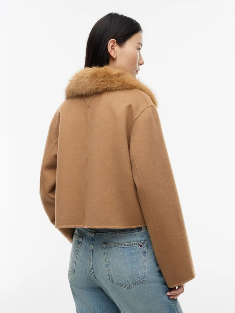 מעיל טומי הילפיגר Df Wool Lady Jacket With Fur נשים