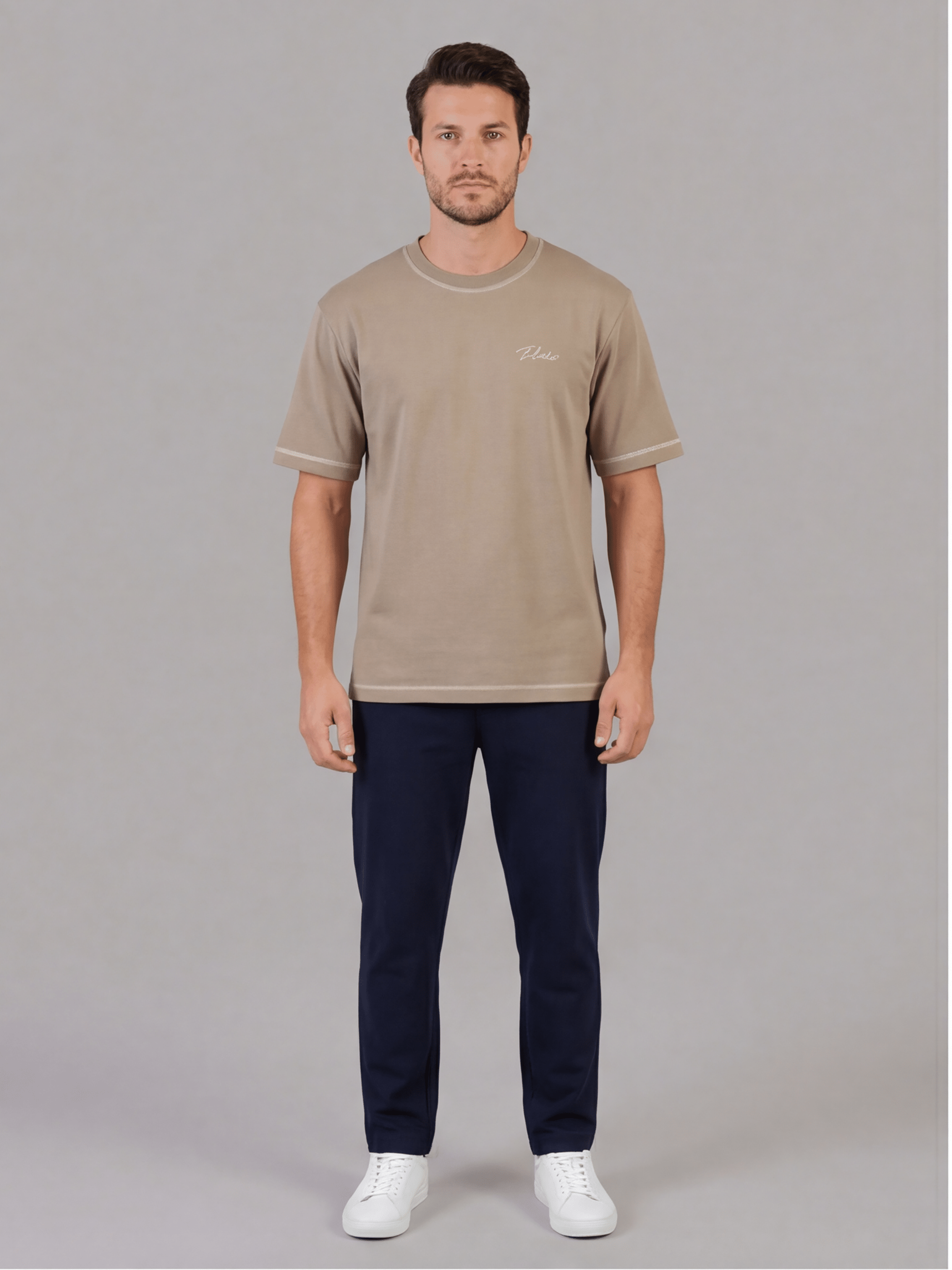 חולצת טישירט קצרה אליקסיר Small Logo & Hand Sewing גברים