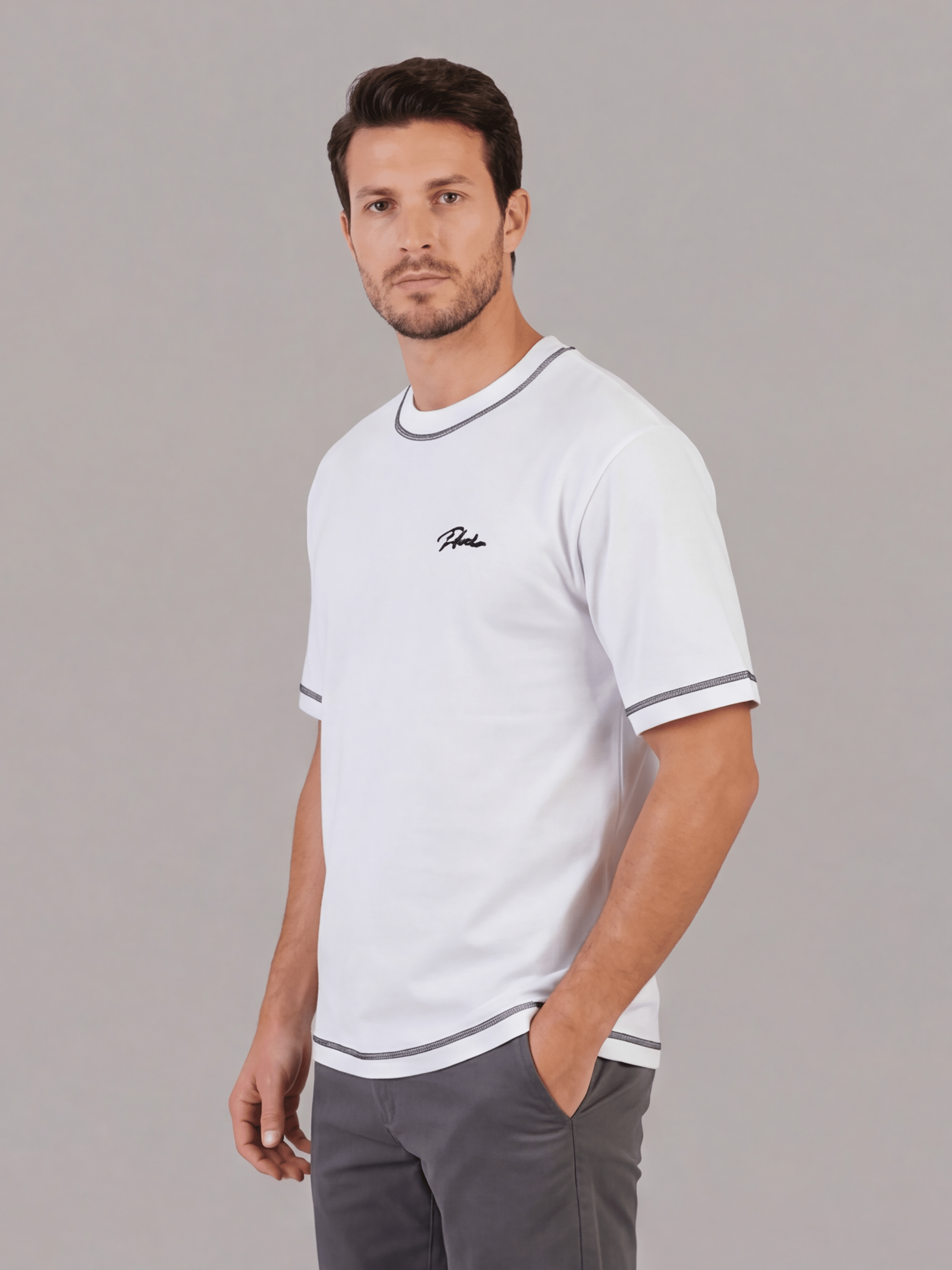 חולצת טישירט קצרה אליקסיר Small Logo & Hand Sewing גברים