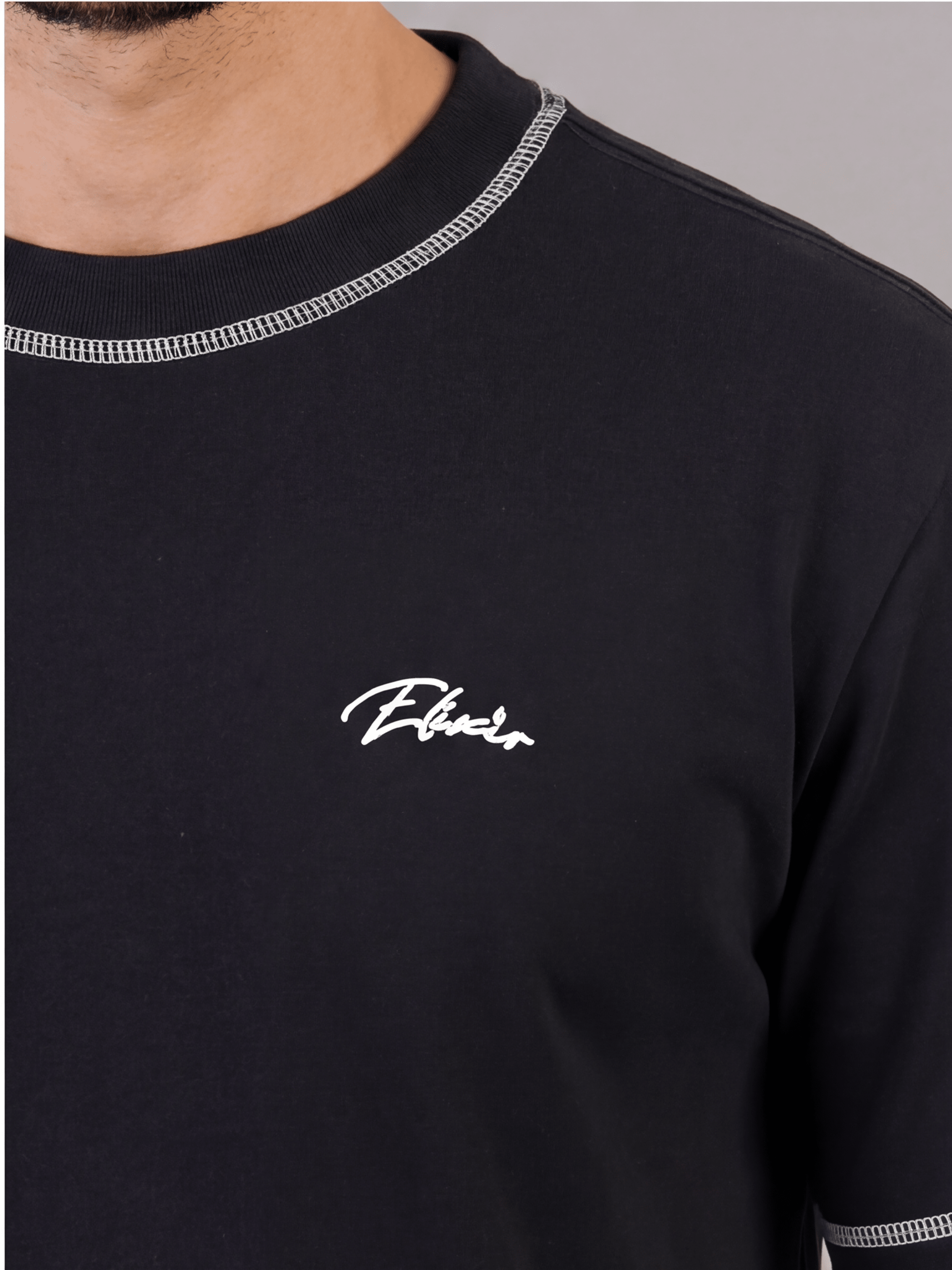 חולצת טישירט קצרה אליקסיר Small Logo & Hand Sewing גברים