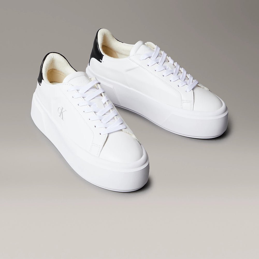 נעלי קלווין קליין Leather Signature Logo Platform Trainers נשים