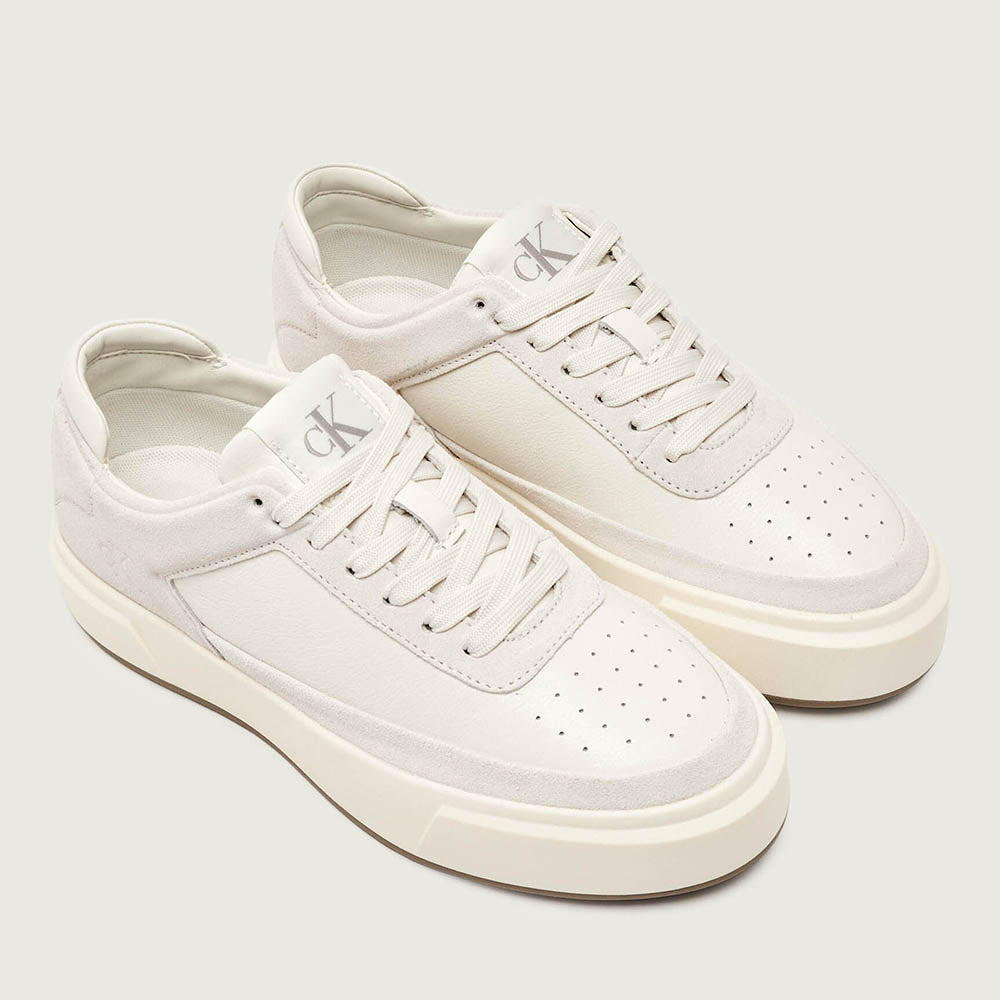 נעלי קלווין קליין Leather and Suede Signature Trainers נשים