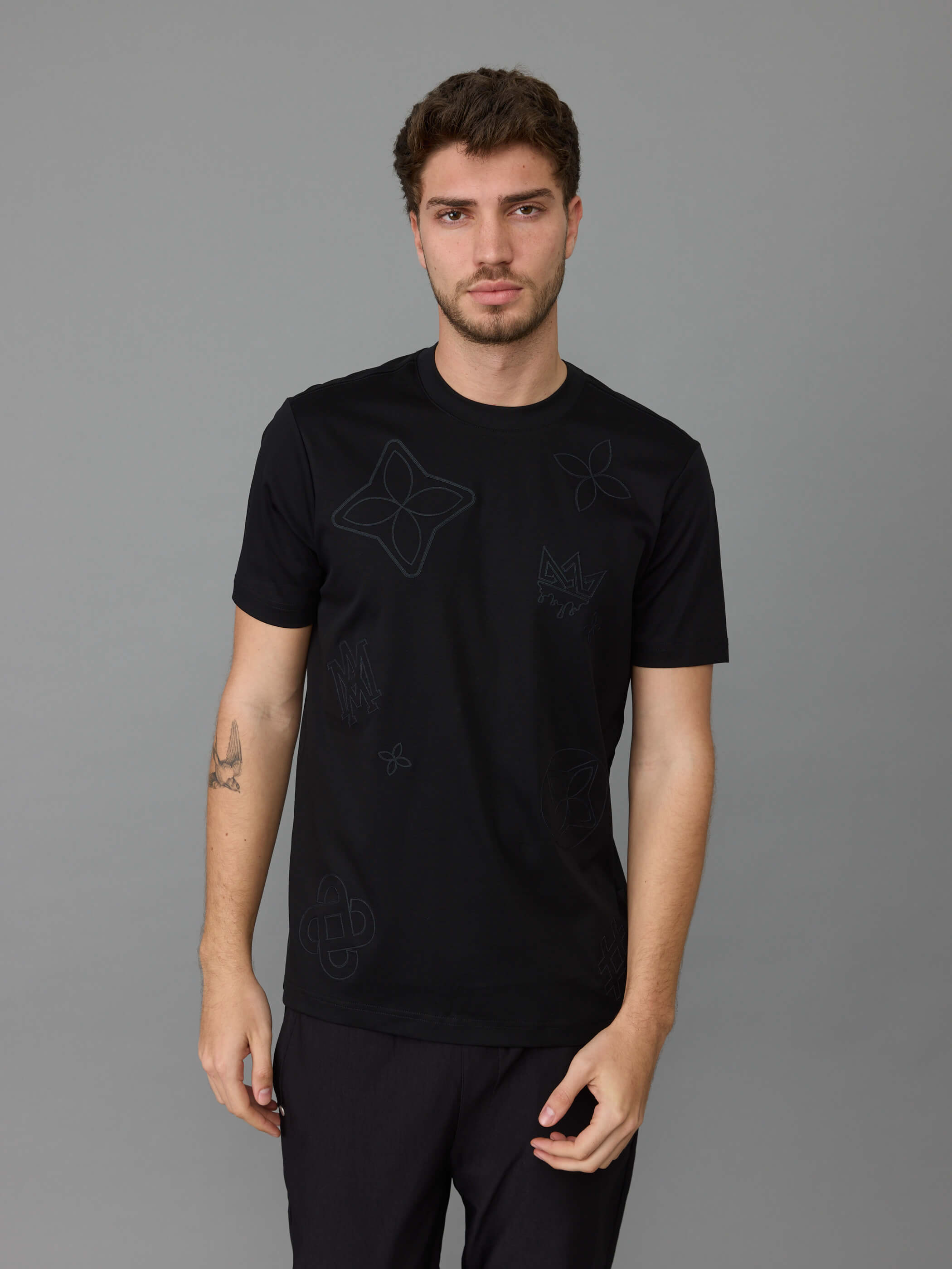 חולצת טישירט קצרה אלדו מורו Embroidery Logo And Flower גברים