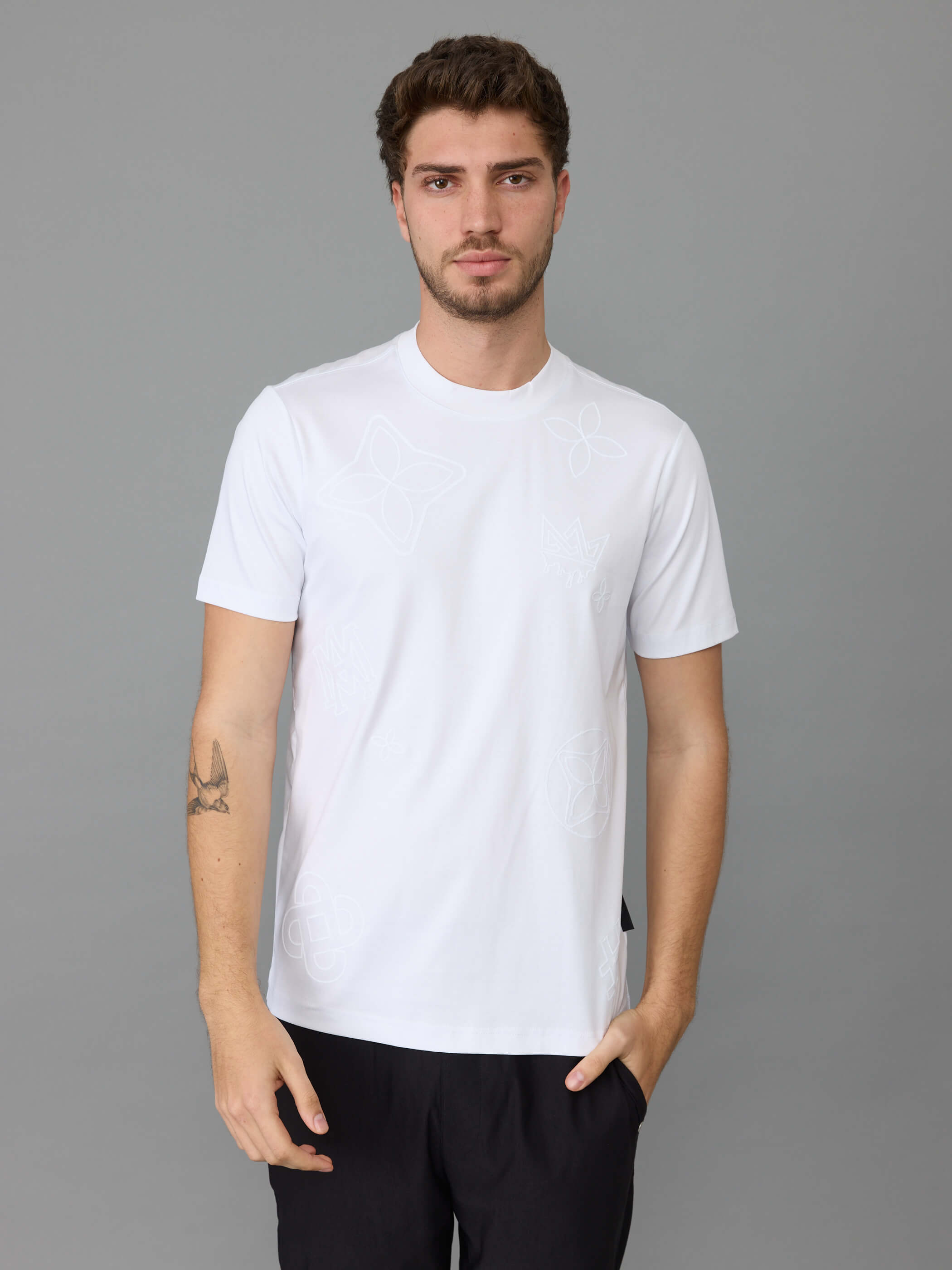 חולצת טישירט קצרה אלדו מורו Embroidery Logo And Flower גברים