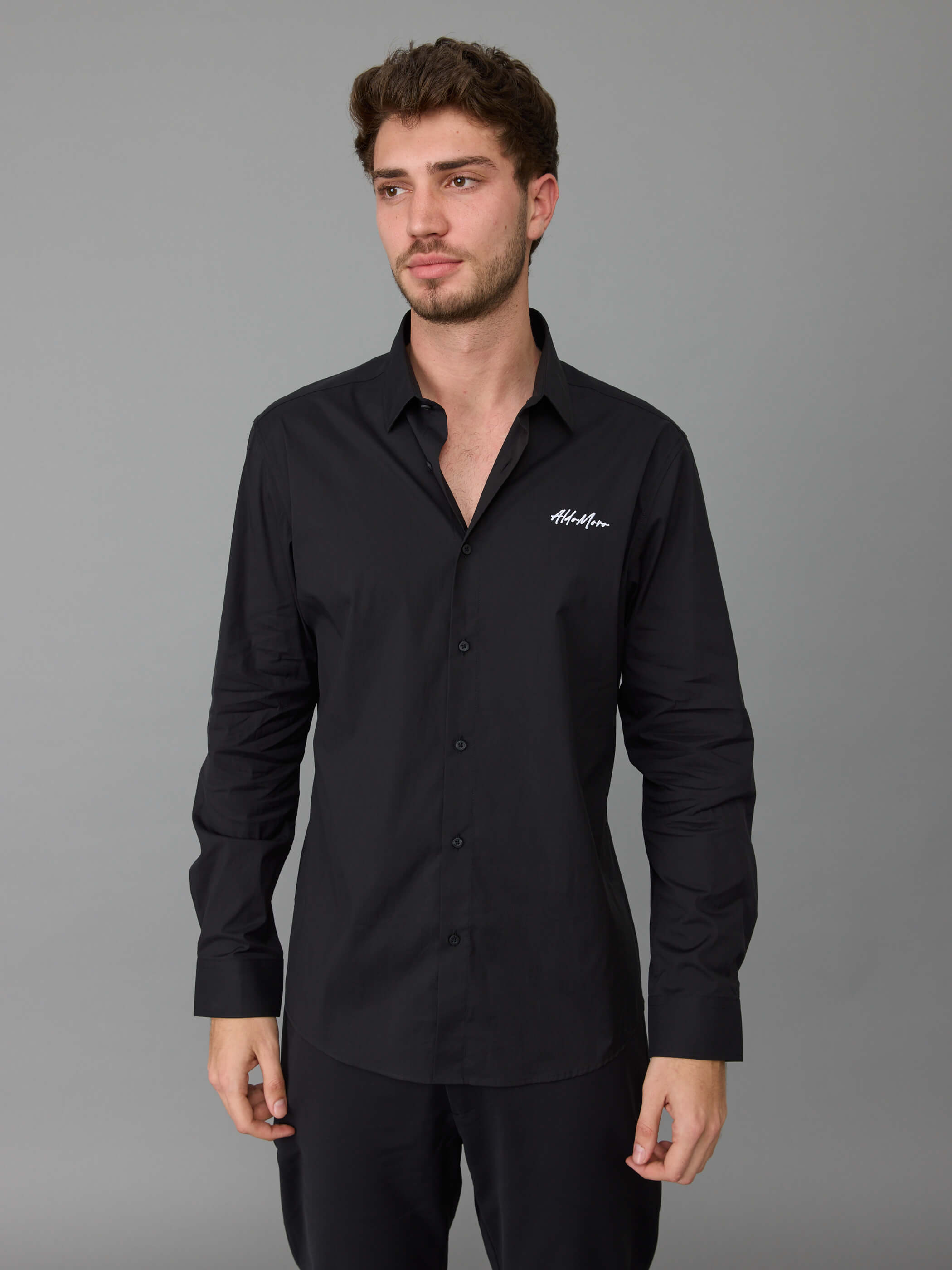 חולצה מכופתרת אלדו מורו Signature Embroidery גברים