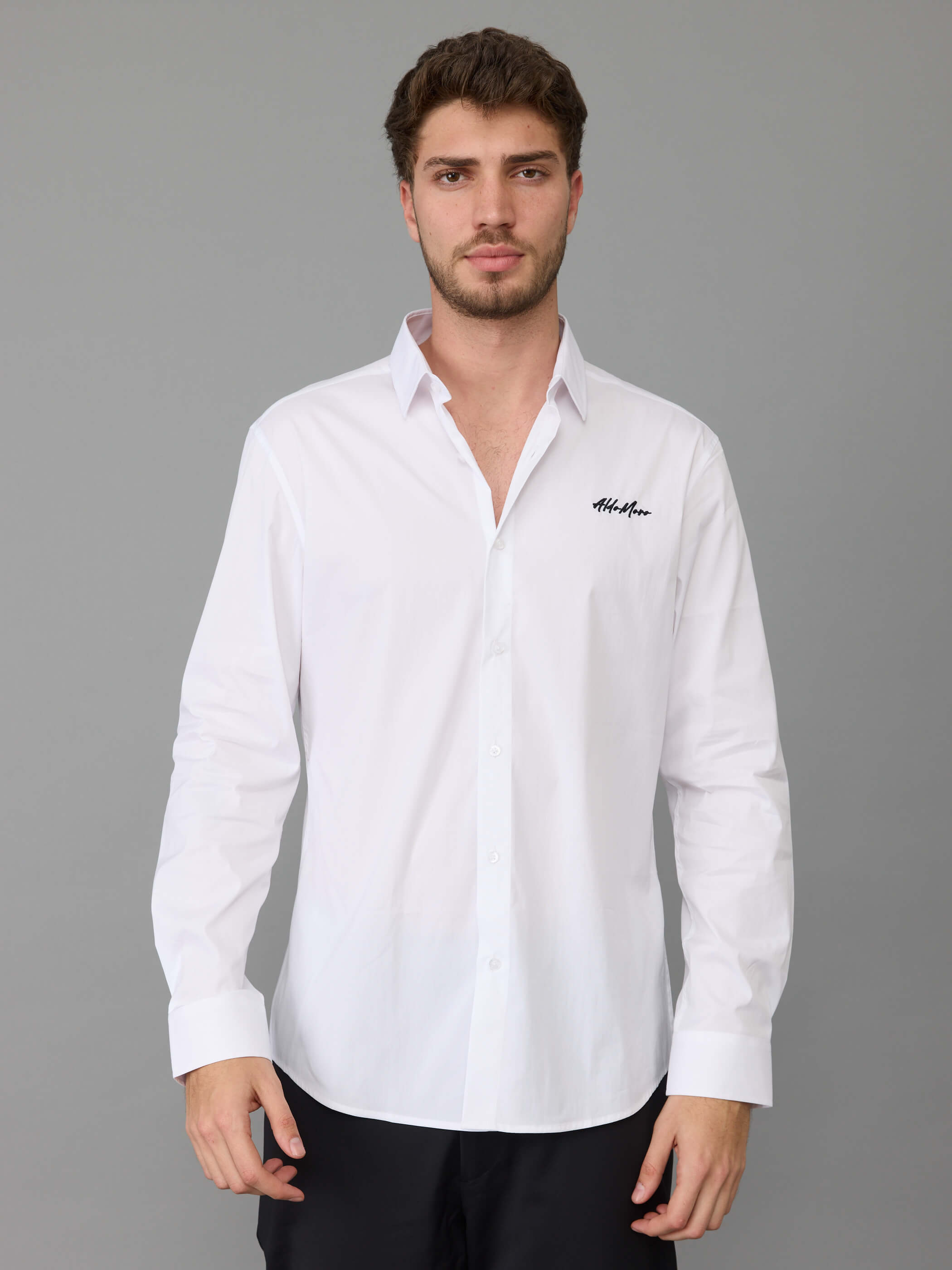 חולצה מכופתרת אלדו מורו Signature Embroidery גברים