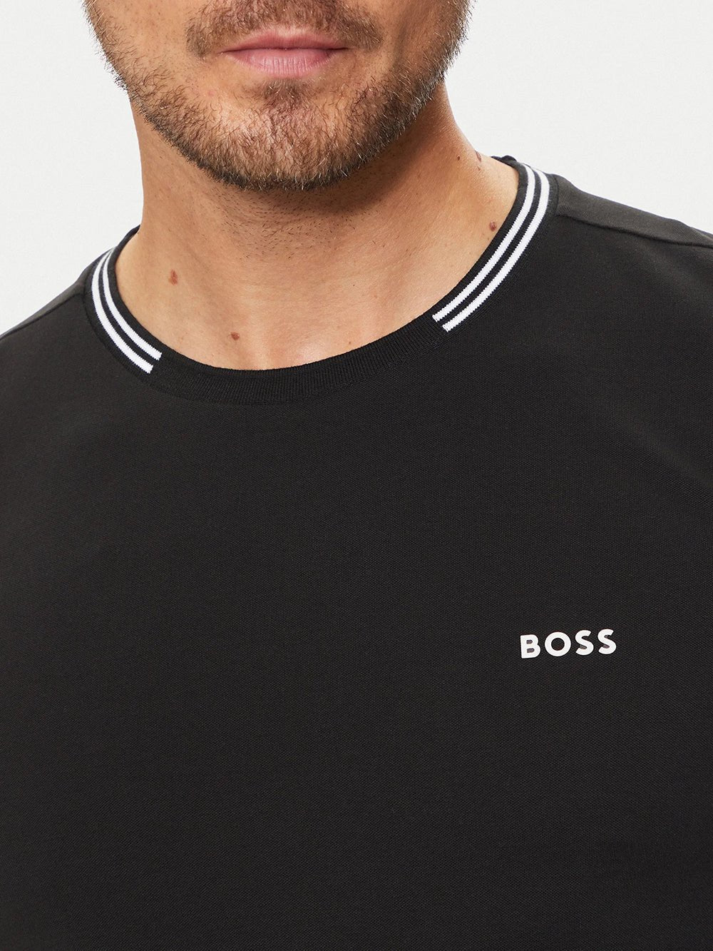 חולצת טישירט קצרה הוגו בוס Stripes And Logo גברים