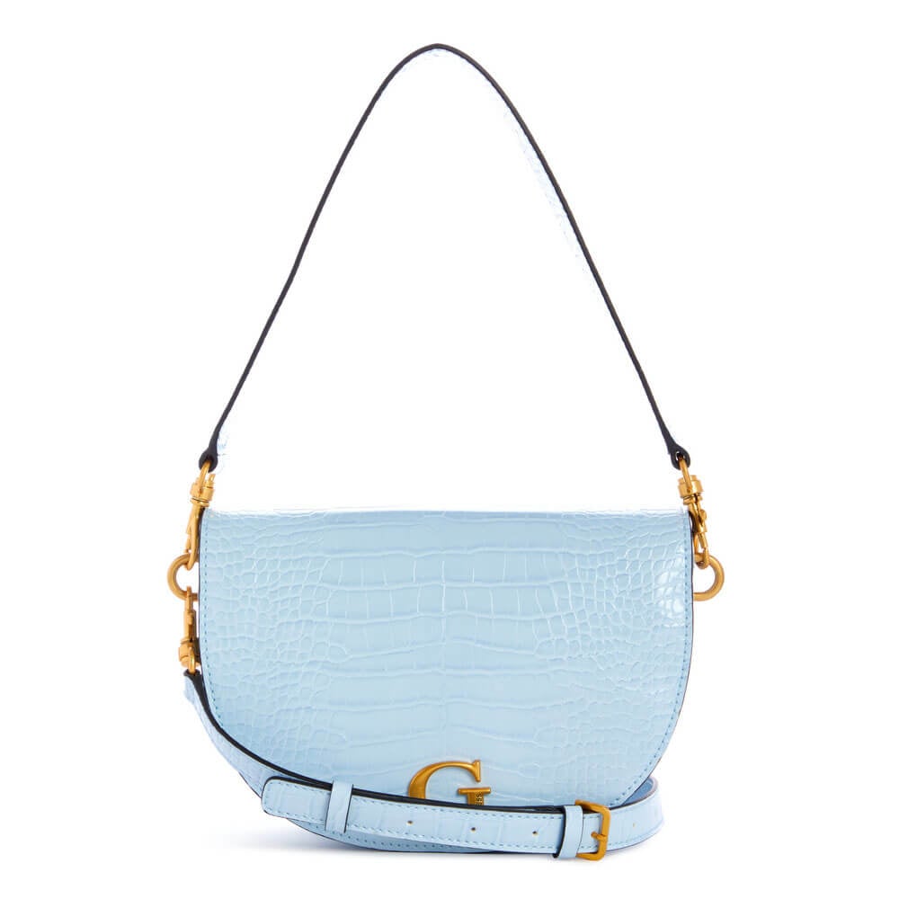 תיק צד Guess עם אבזם לוגו מוזהב  נשים