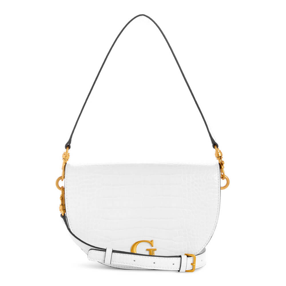 תיק צד Guess עם אבזם לוגו מוזהב  נשים