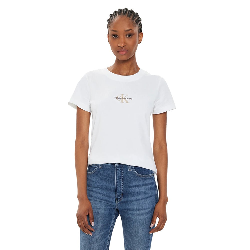 חולצת טישרט קלווין קליין קצרה Monologo Slim Tee נשים