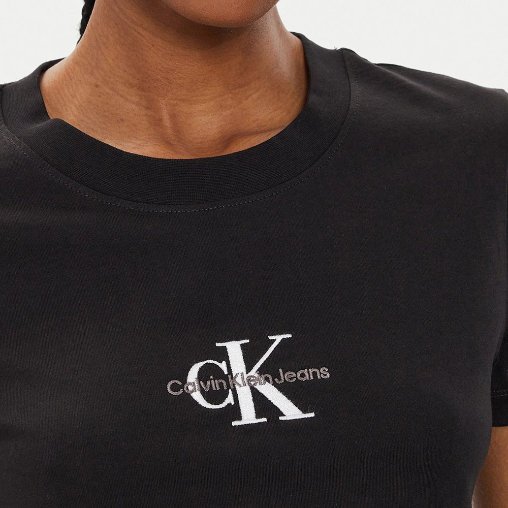 חולצת טישרט קלווין קליין קצרה Monologo Slim Tee נשים