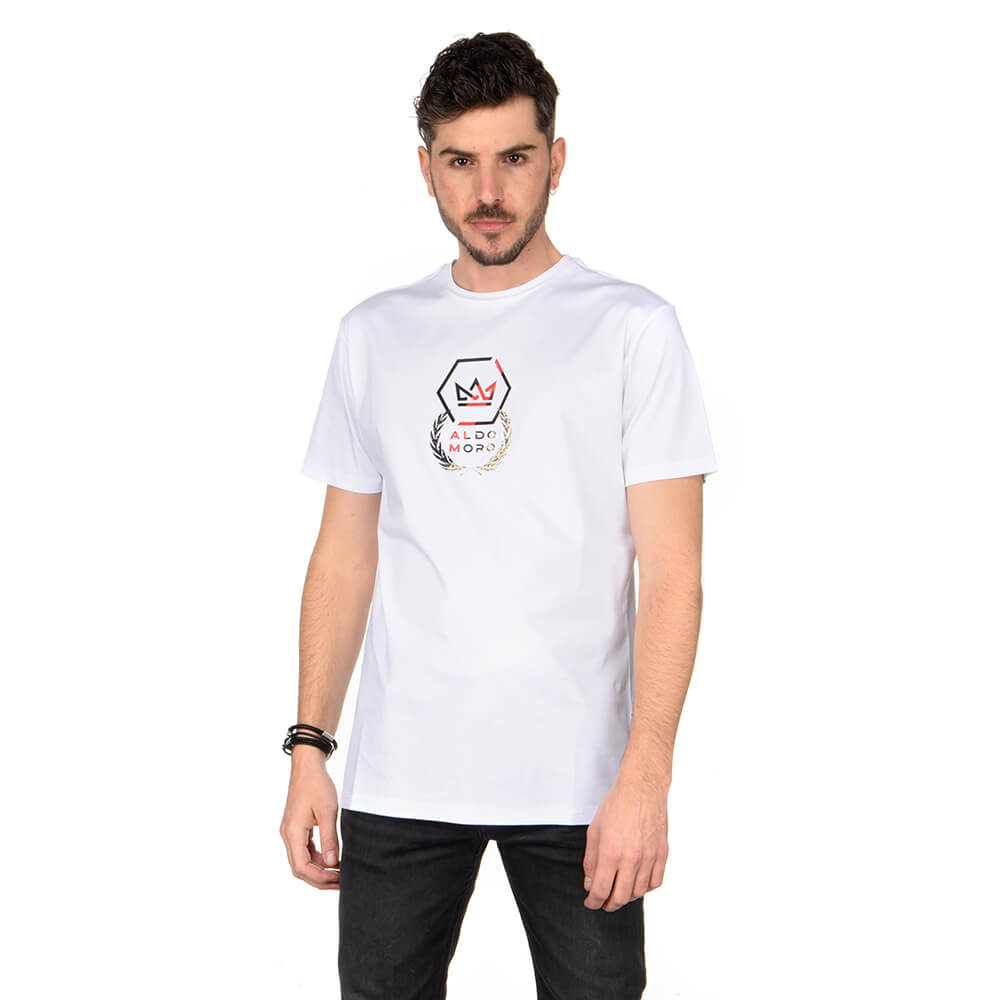 חולצת טישרט קצרה אלדו מורו משושה עלה גברים - am-AM22127-100-2XL