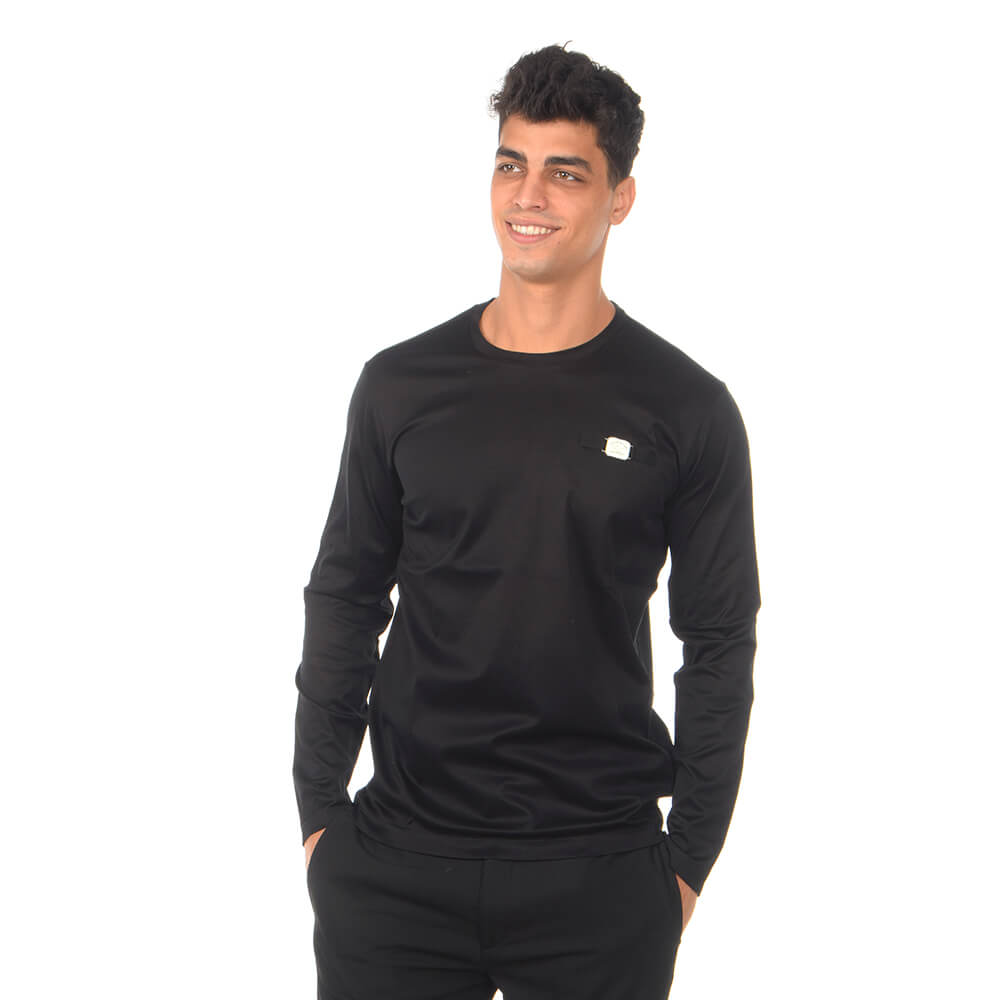 חולצת טישירט פול שארק ארוכה Small Metal Patch גברים