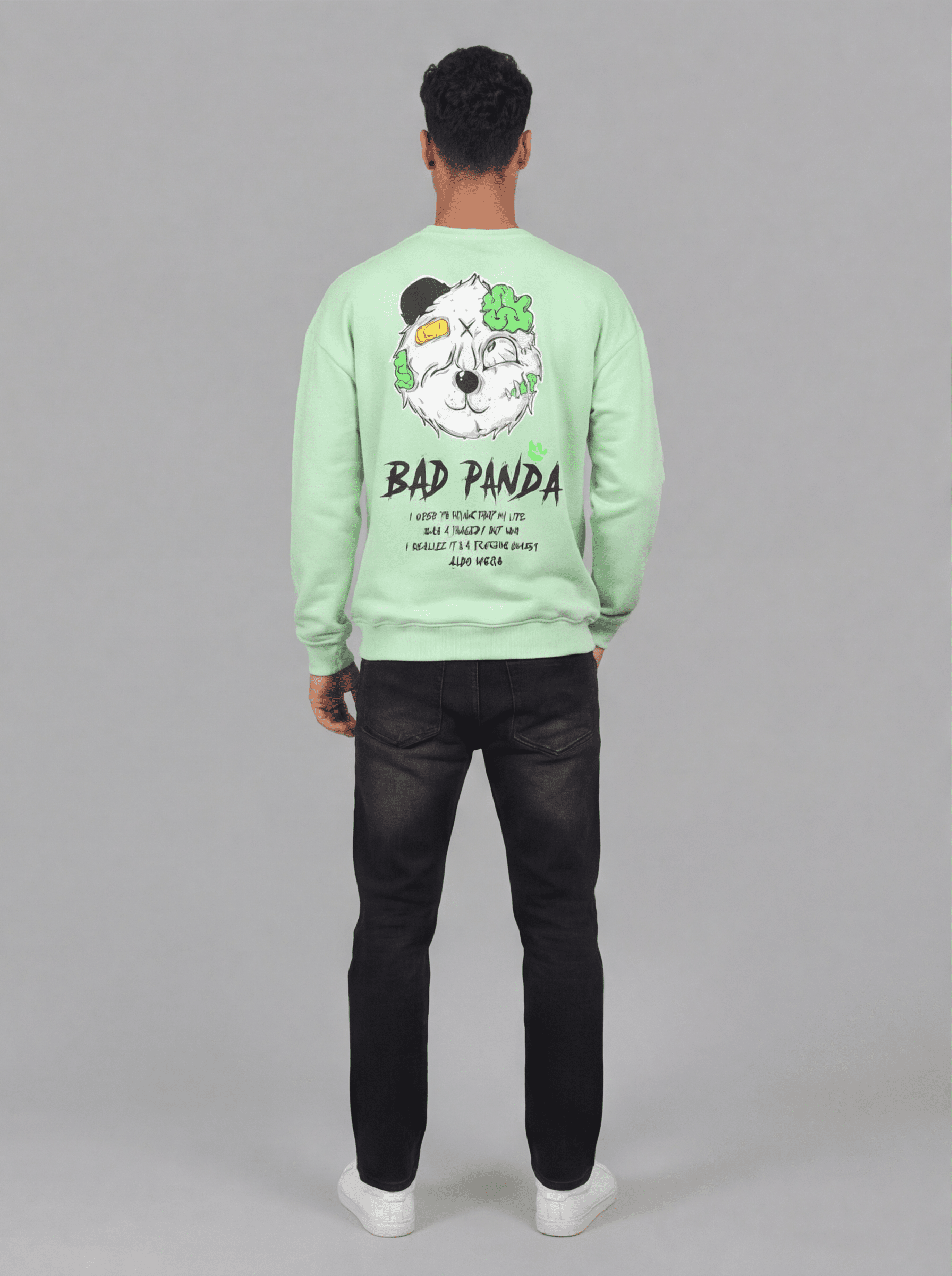 חולצת פוטר ארוכה אלדו מורו הדפס Bad Panda גברים