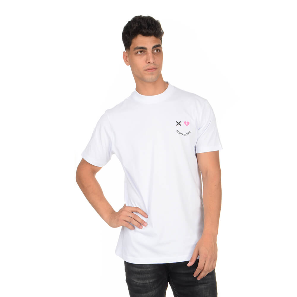 חולצת טישירט קצרה אוברסייז אלדו מורו כתם צבעוני גברים - am-AM22169-100-XS