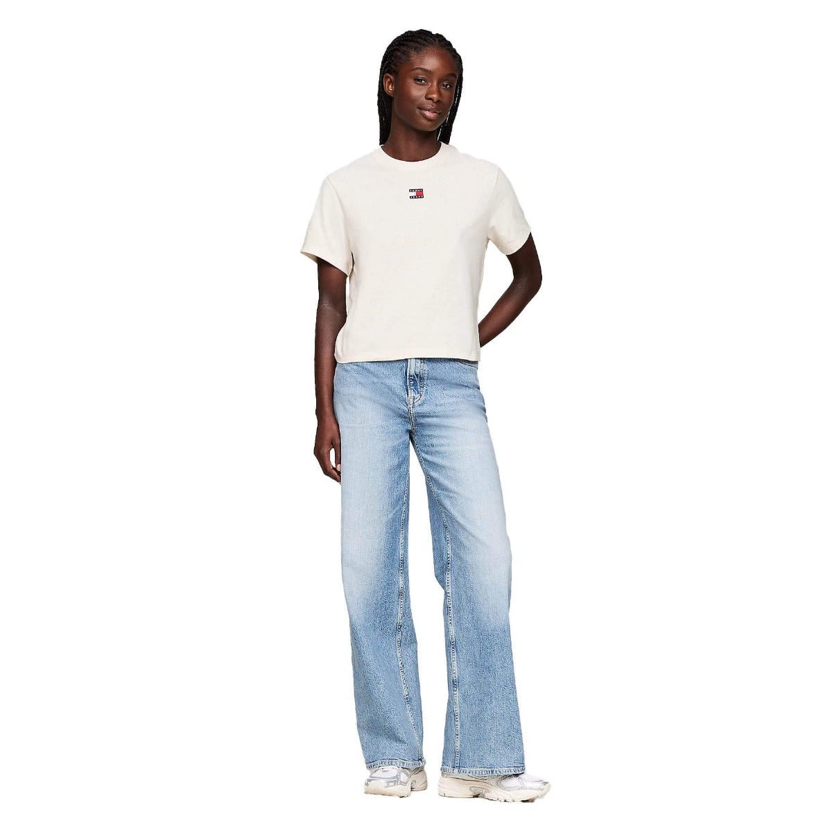 חולצת טישרט טומי הילפיגר קצרה Bxy Badge Tee נשים