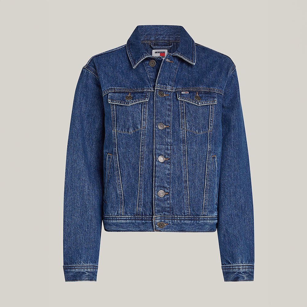 ג'קט ג'ינס טומי הילפיגר Mom Faded Denim Trucker נשים