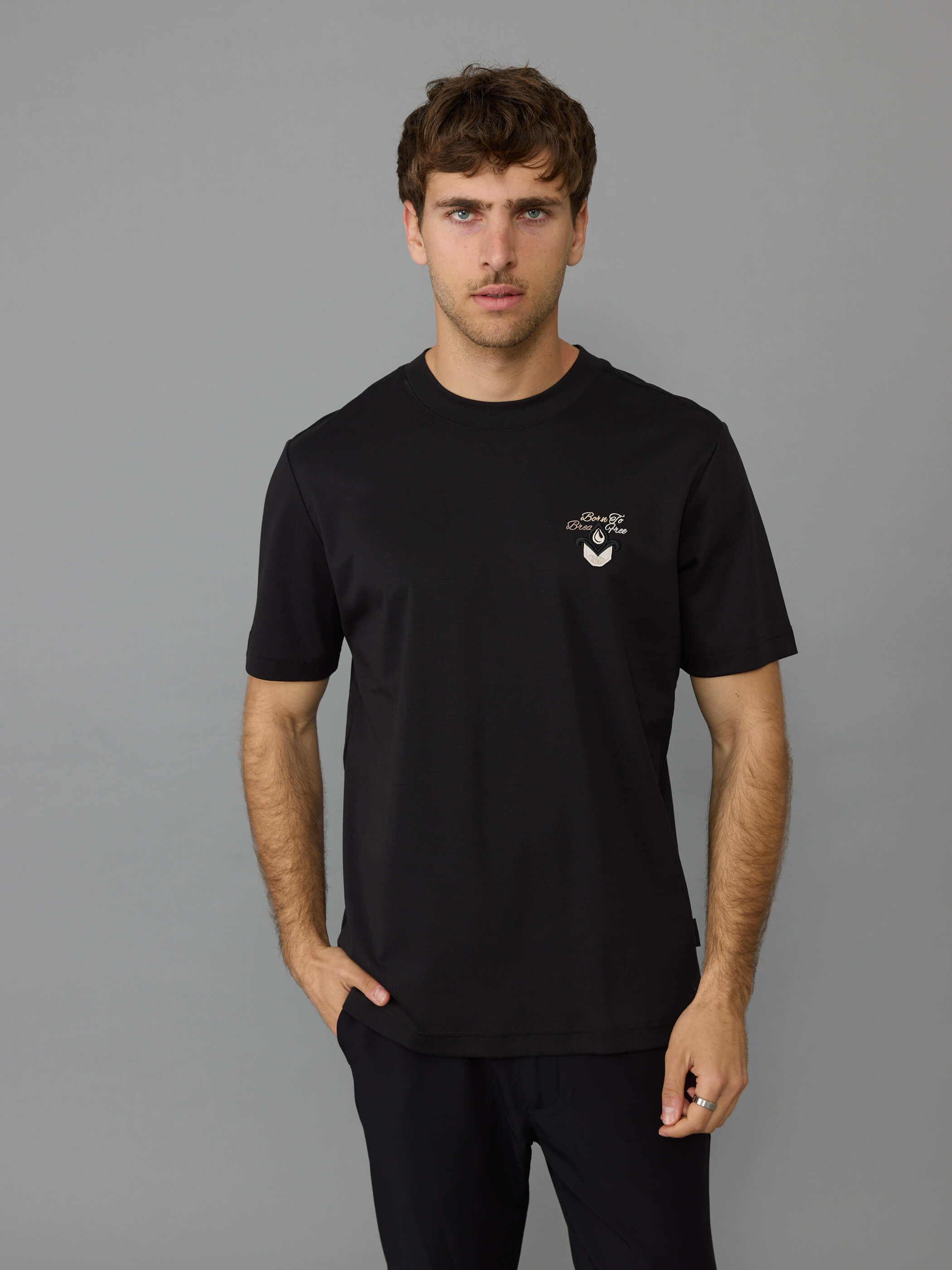 חולצת טישירט קצרה אליקסיר Back Embroidery גברים