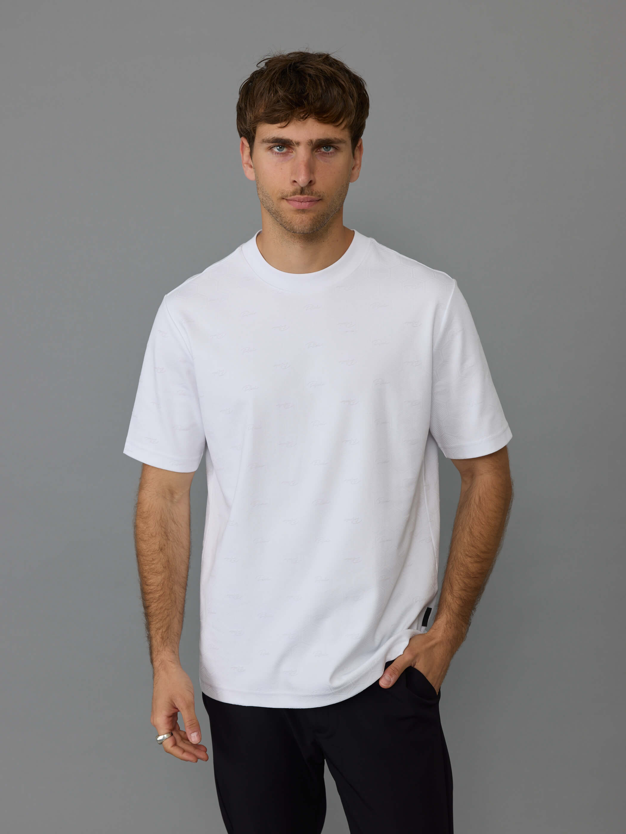 חולצת טישירט קצרה אליקסיר All Over Hexagon Logo גברים