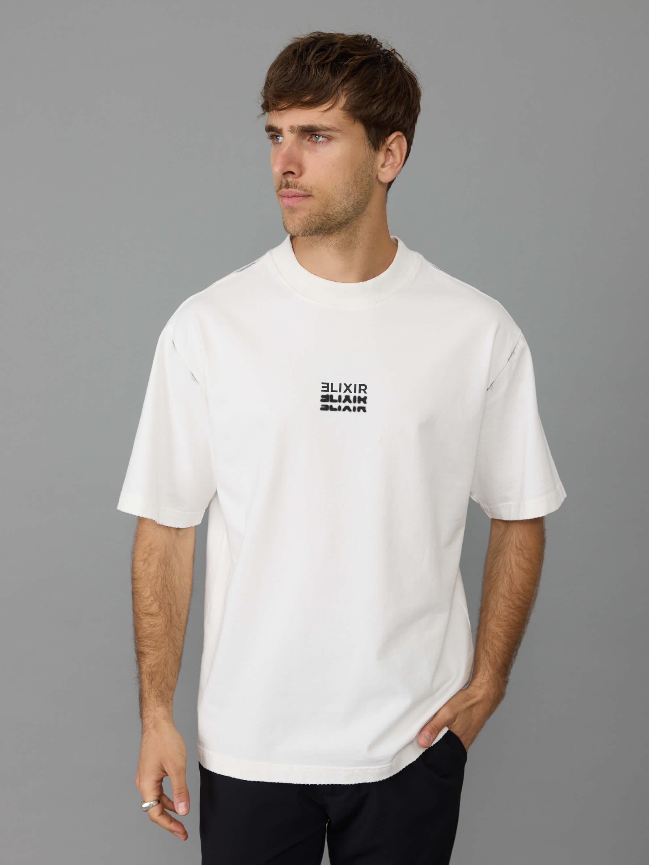 חולצת טישירט קצרה אליקסיר Front & Back Print גברים