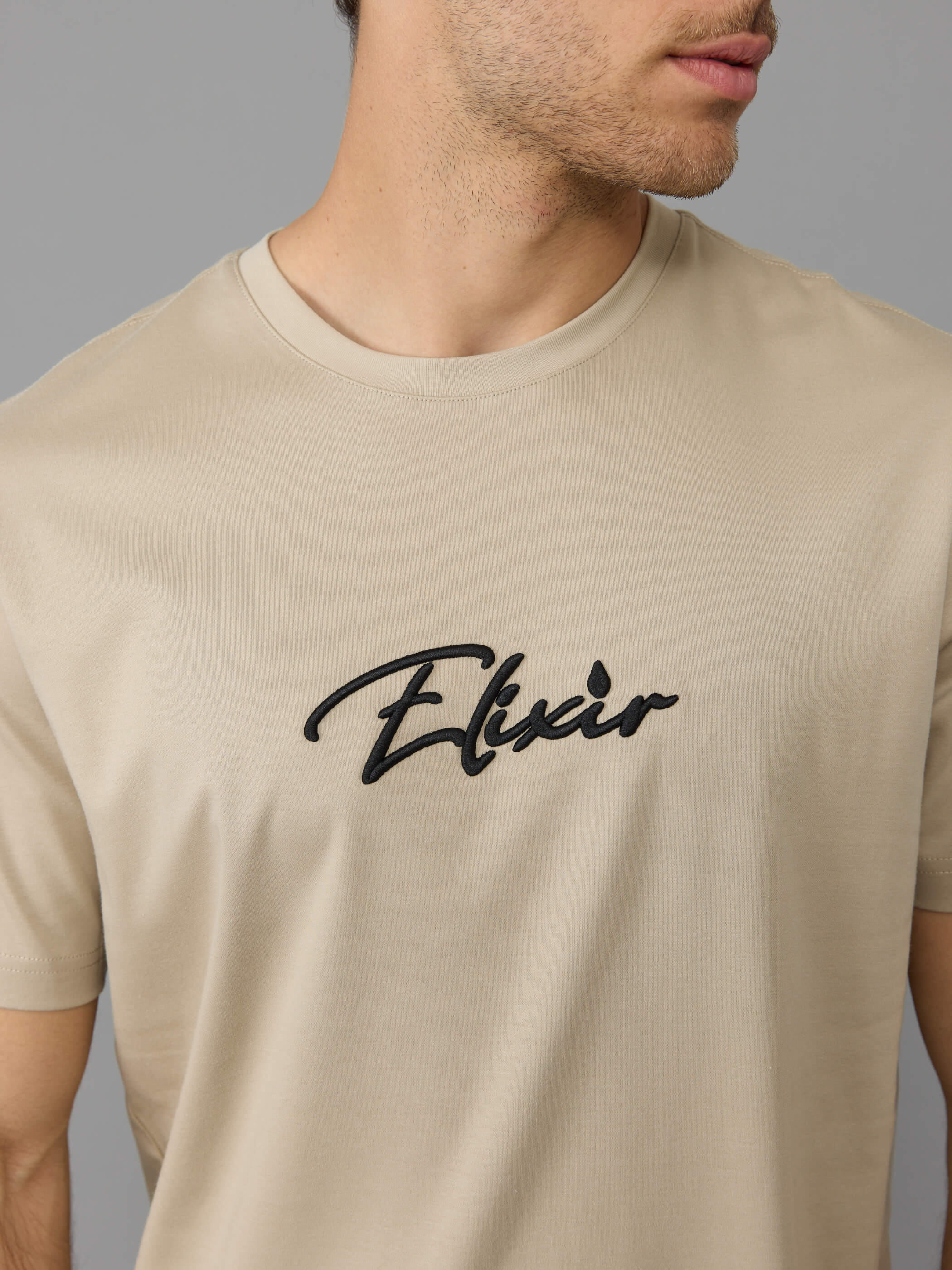 חולצת טישירט קצרה אליקסיר Chest Embroidery גברים