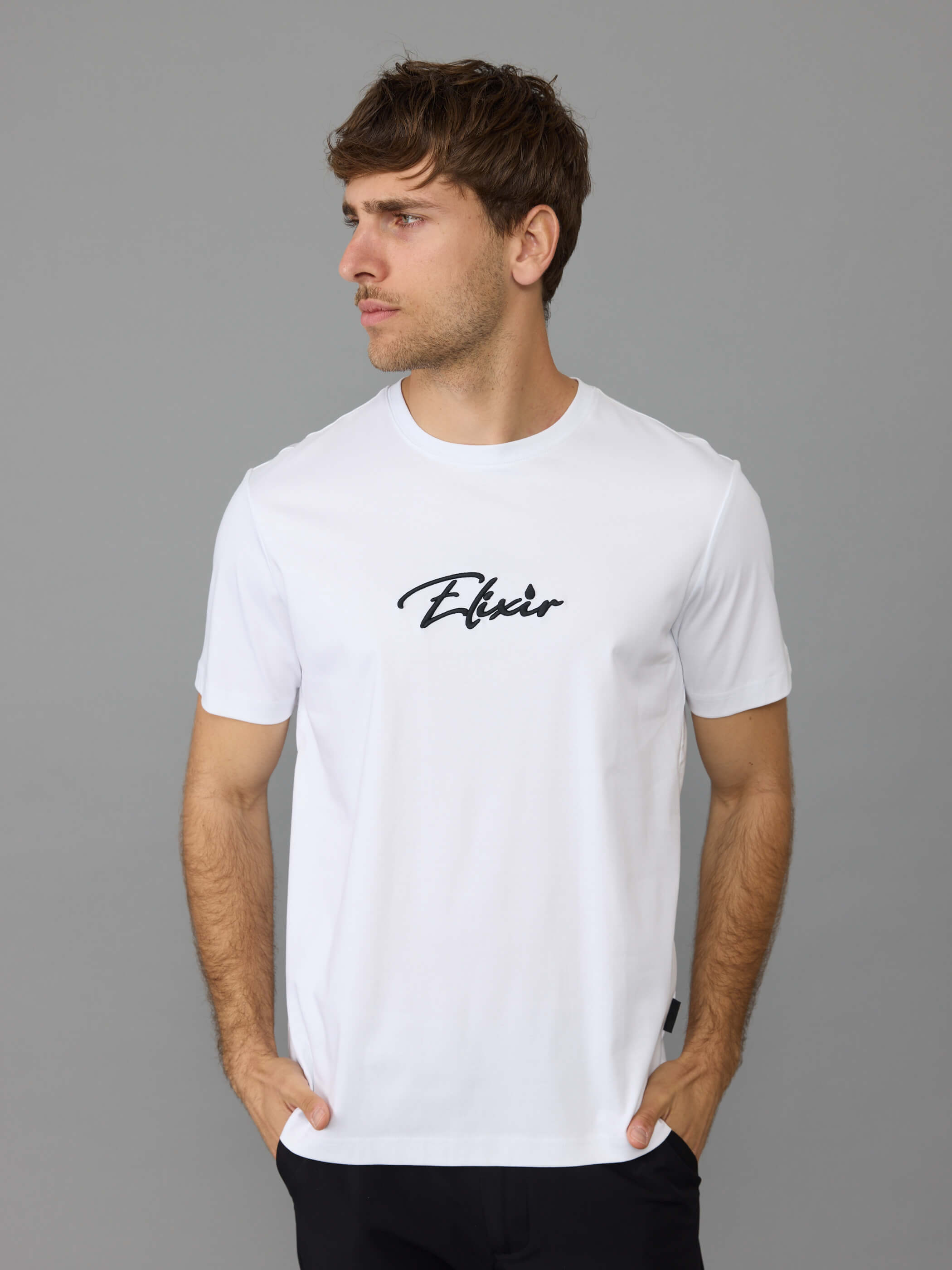 חולצת טישירט קצרה אליקסיר Chest Embroidery גברים