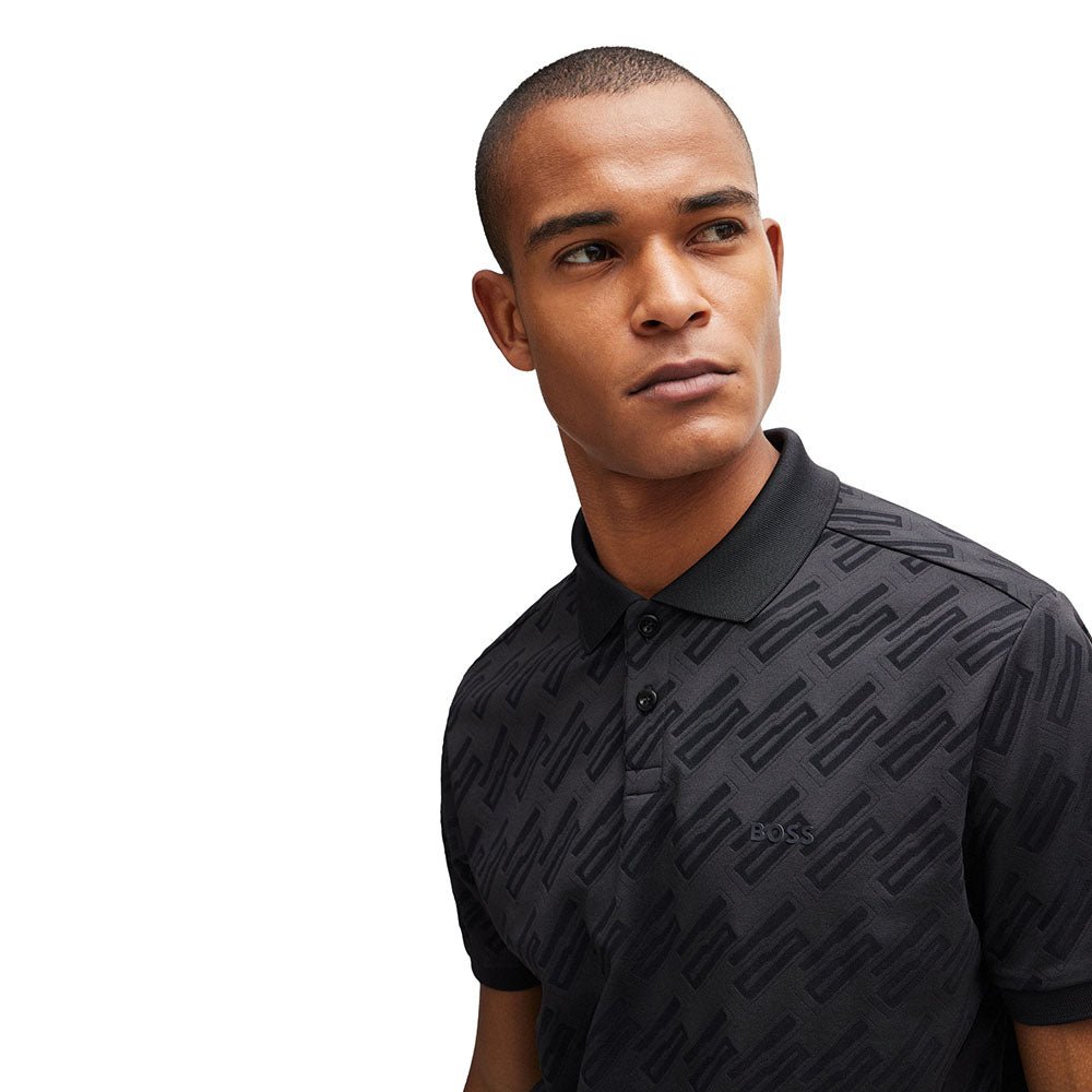 חולצת פולו הוגו בוס Monogram Jacquard גברים