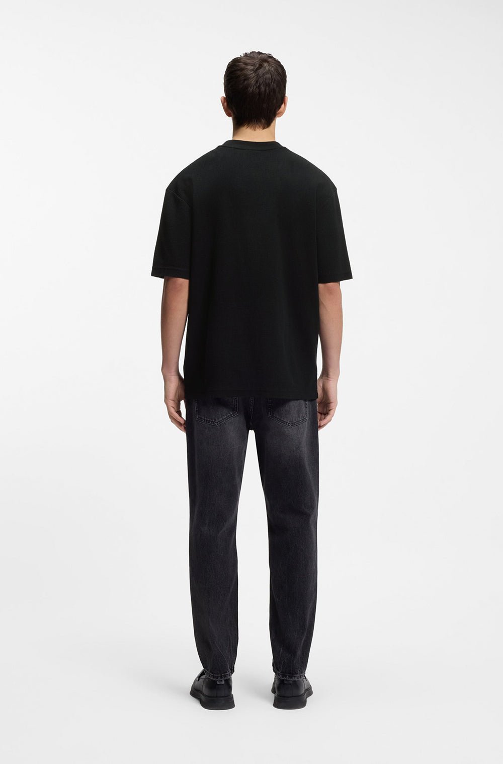 חולצת טישירט קצרה הוגו Waffle-Structured גברים